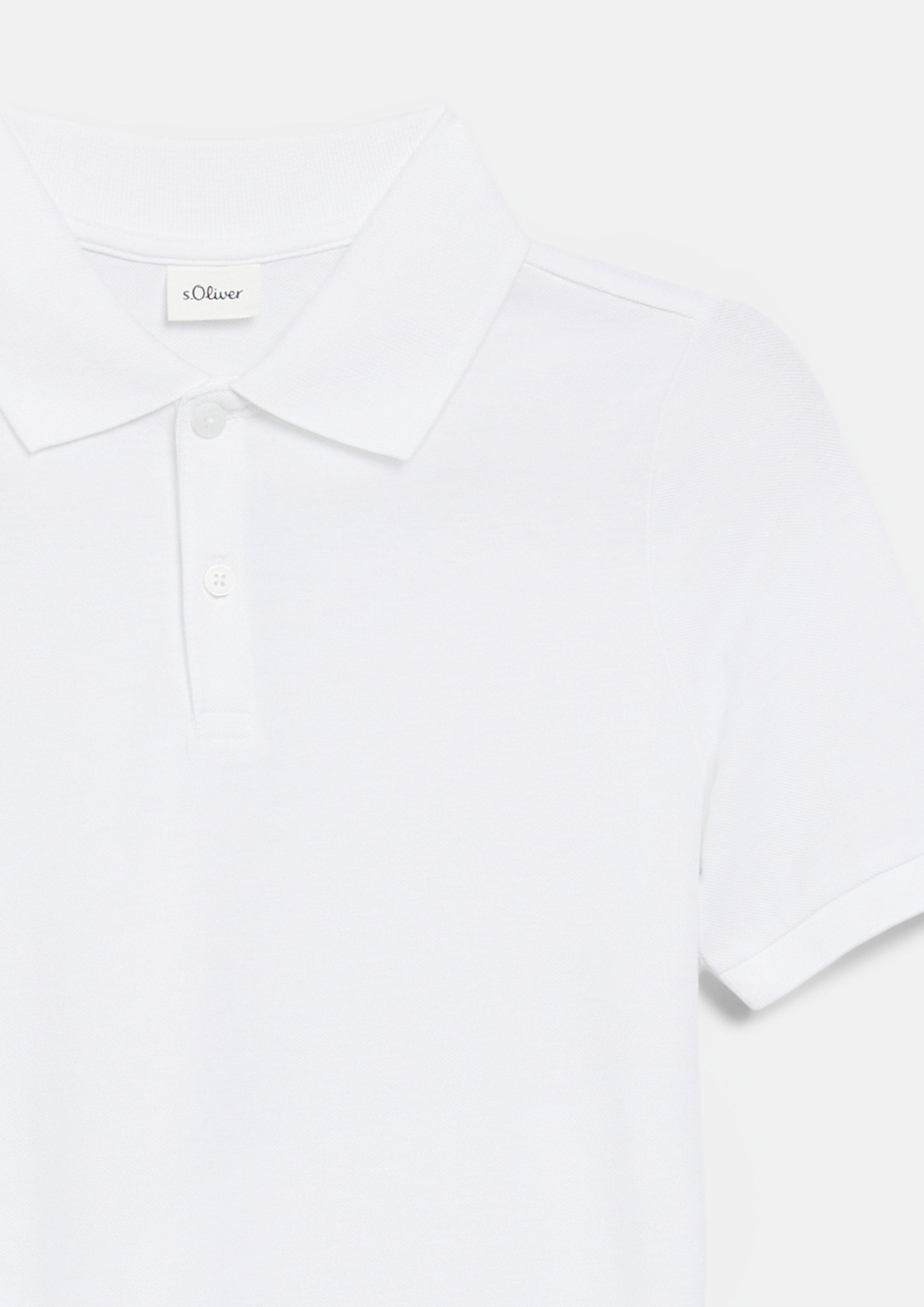 Kids Cotton piqué polo shirt in white by s.Oliver
