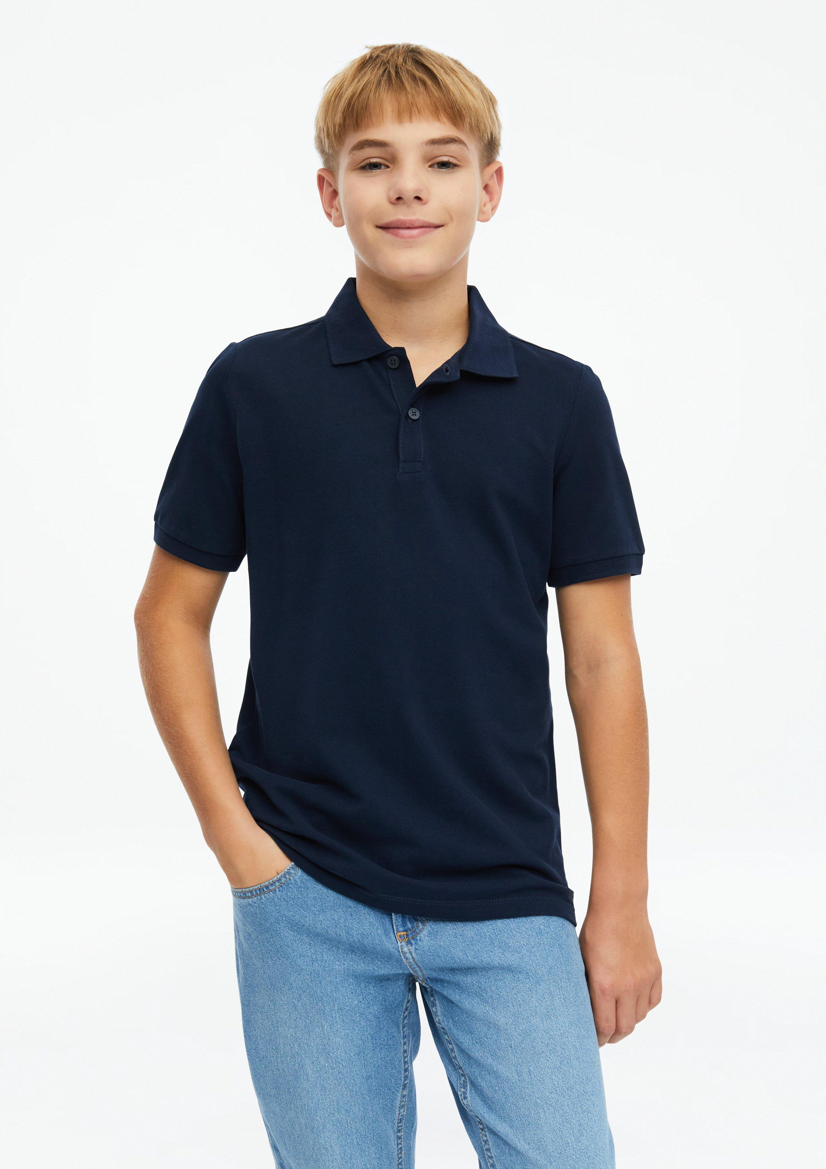 Cotton piqué polo shirt in navy by s.Oliver