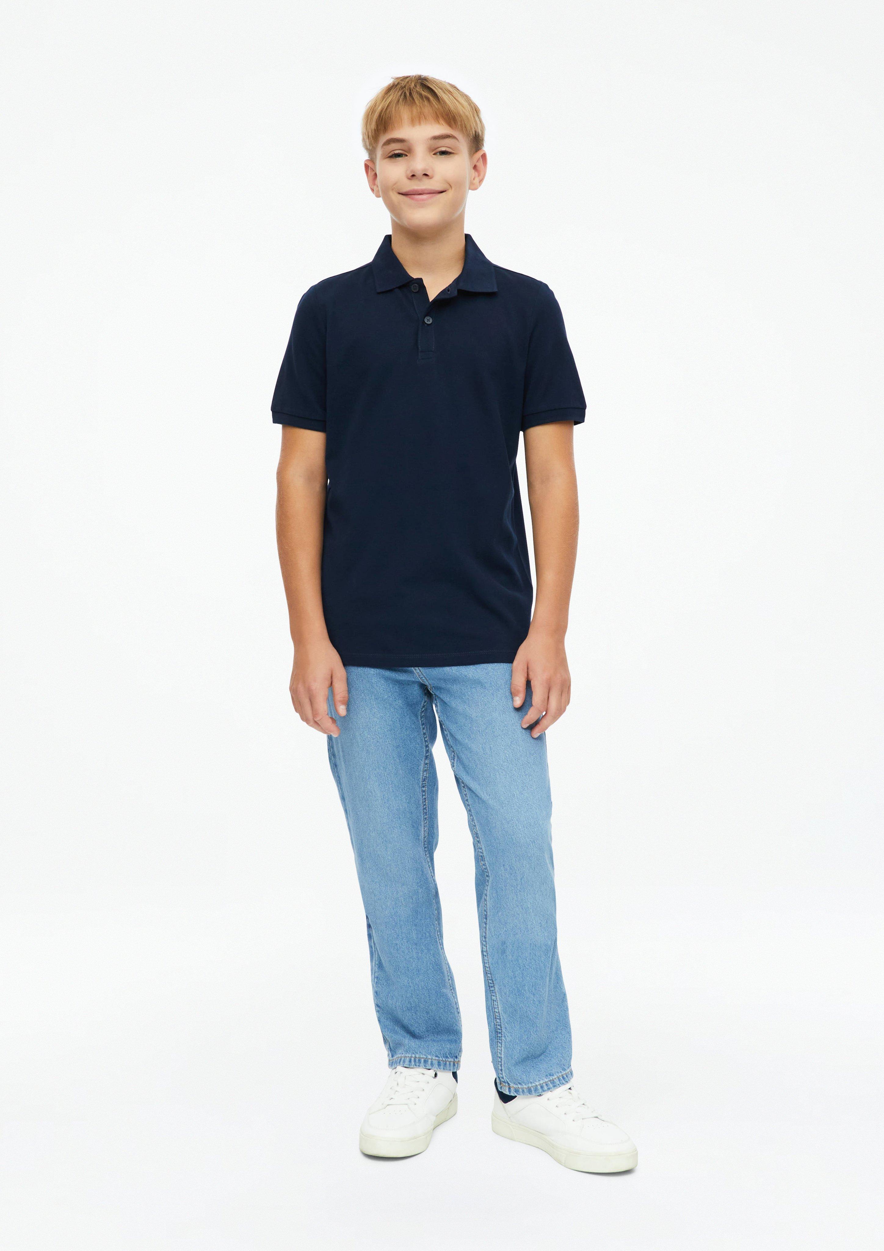 Kids Cotton piqué polo shirt in blue by s.Oliver