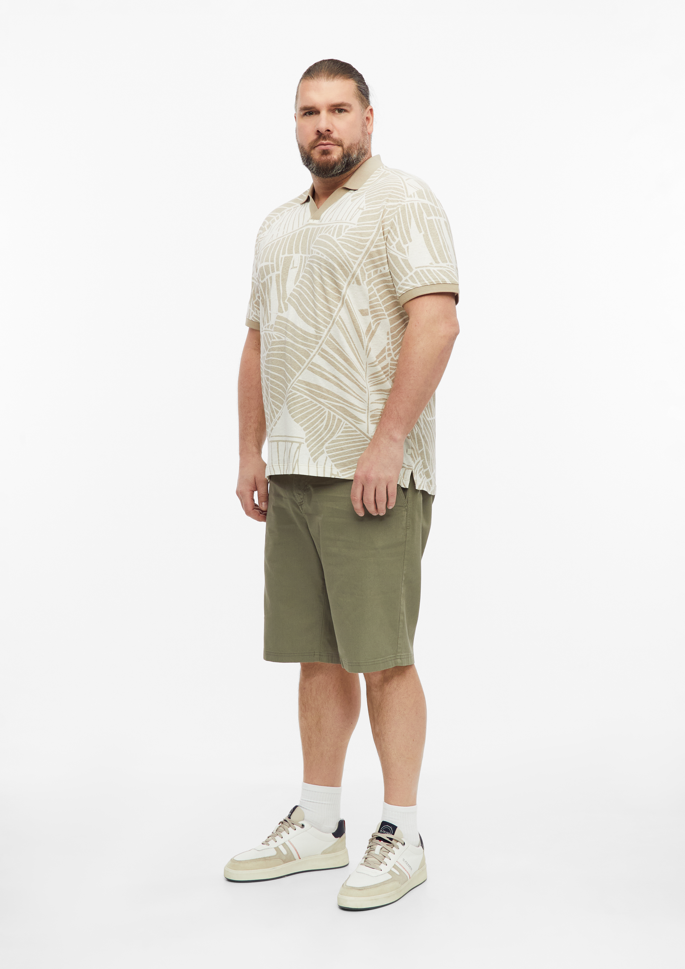 Men Polo Shirt in beige by s.Oliver Men Big Sizes