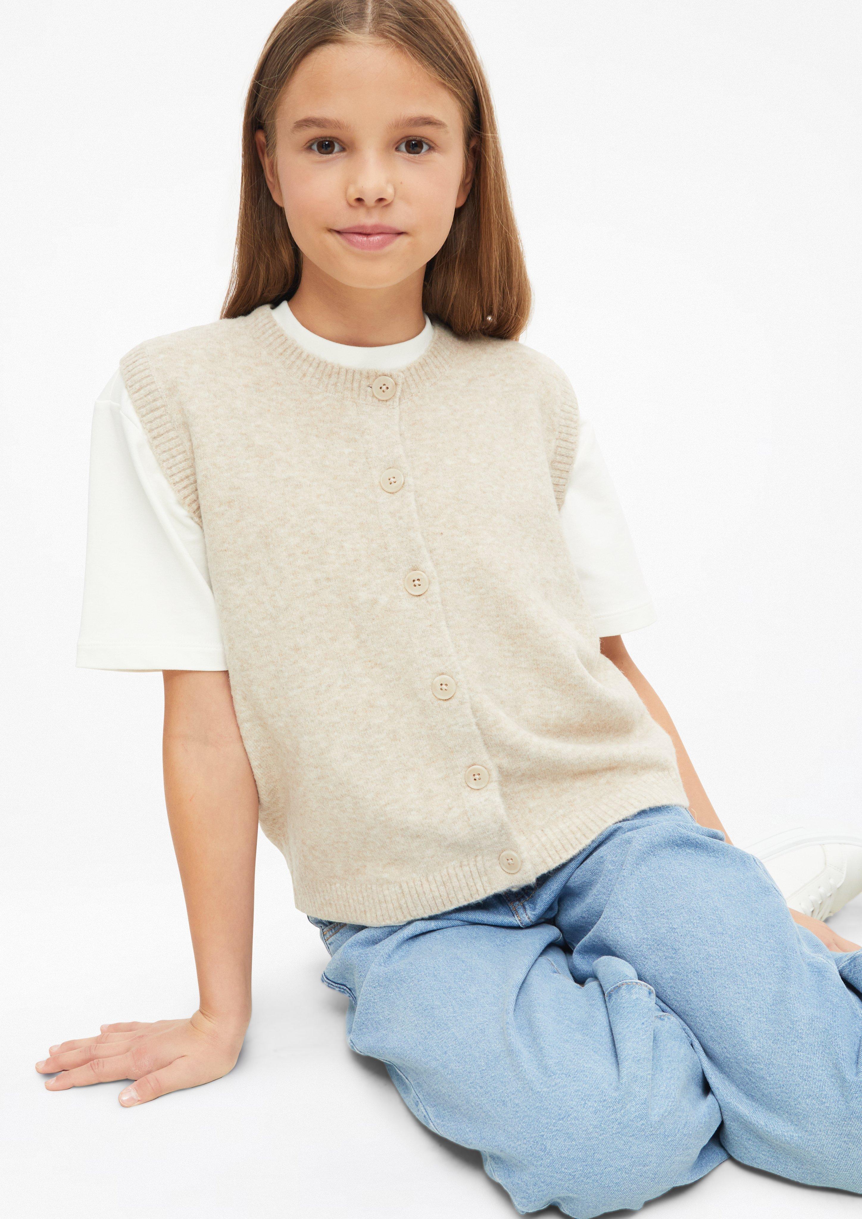 Junior Knus gebreid vest in beige van s.Oliver