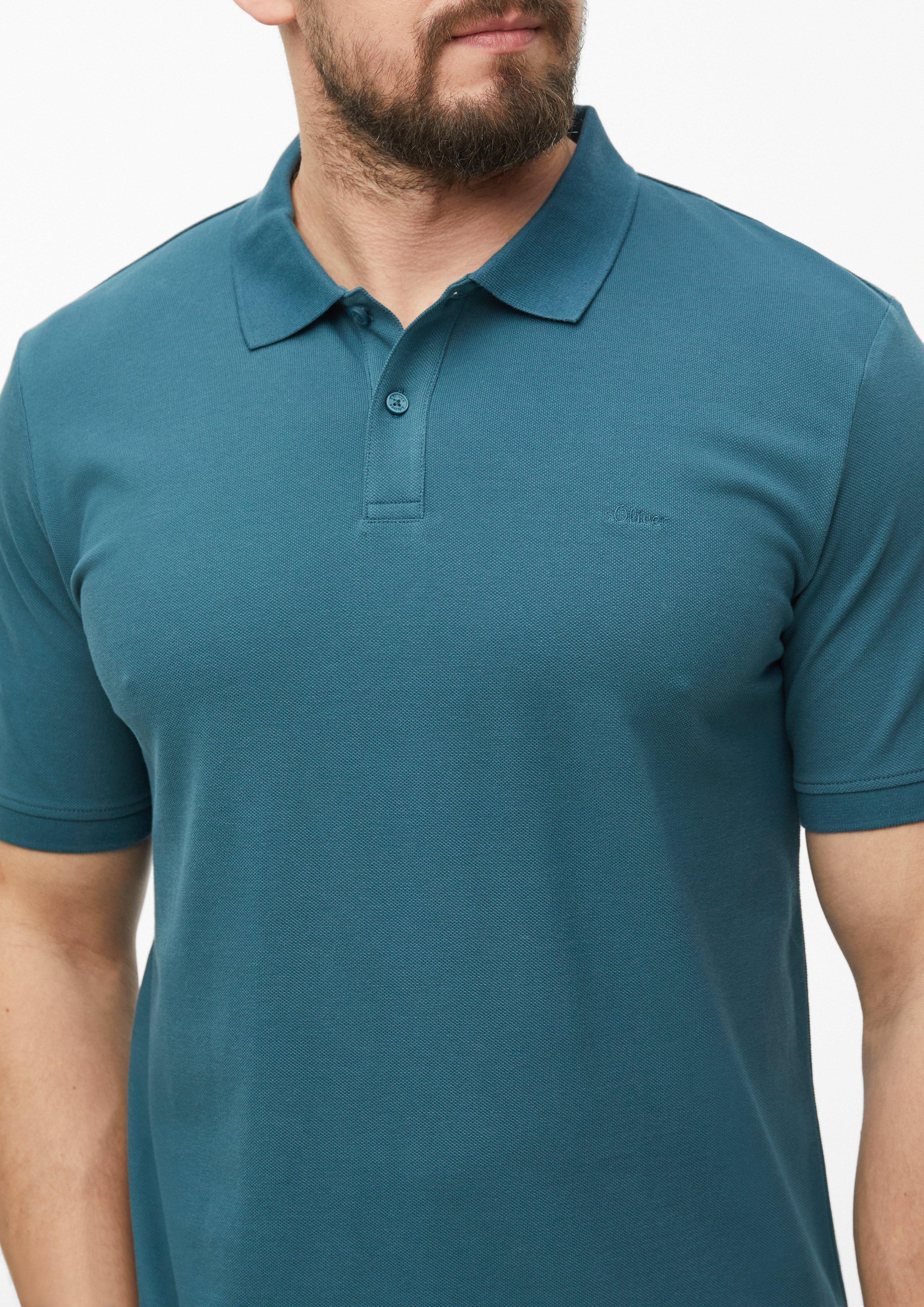 Pánové tričko s límečkem v barvě modrá od s.Oliver Men Tall Sizes