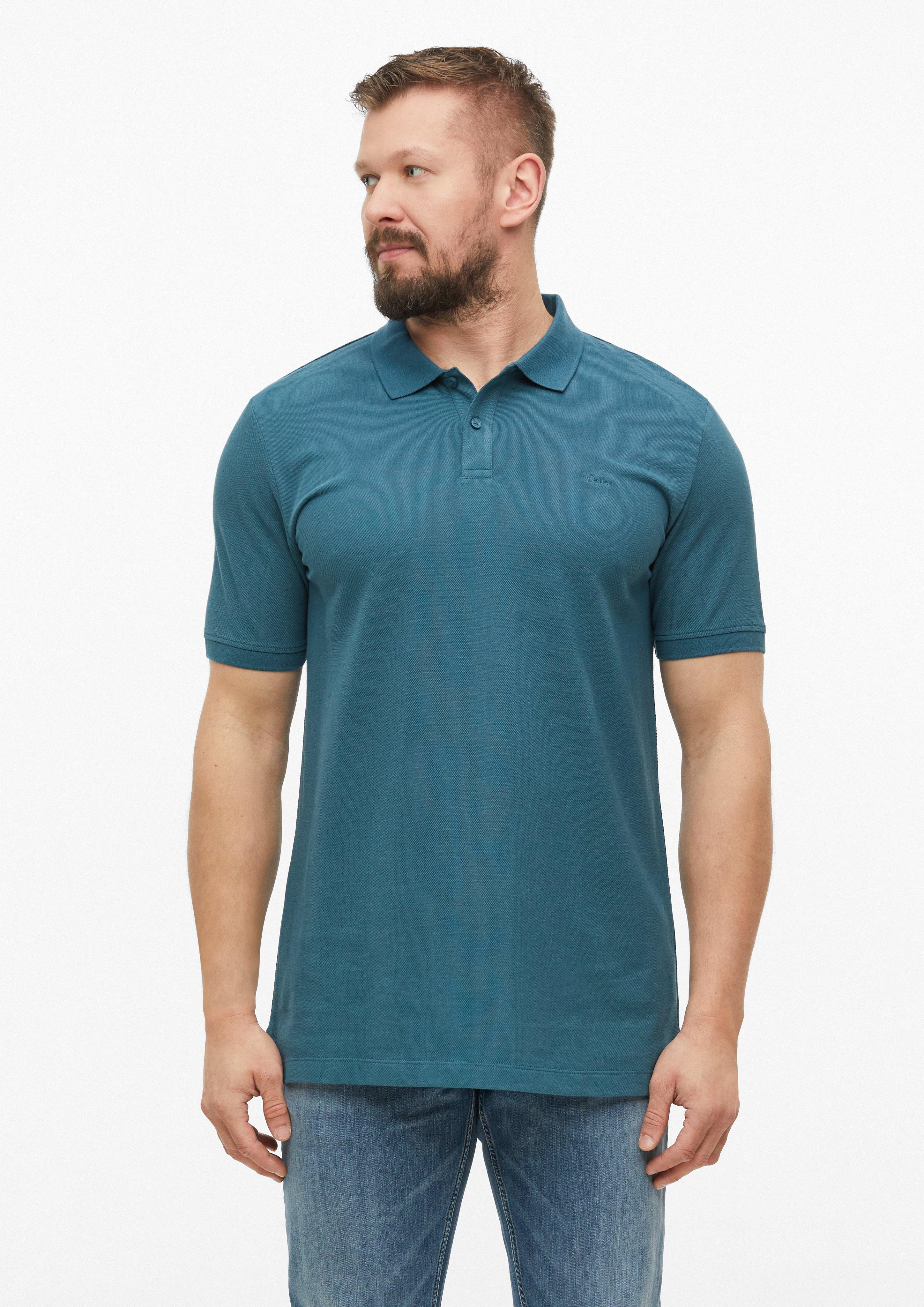 Pánové tričko s límečkem v barvě modrá od s.Oliver Men Tall Sizes