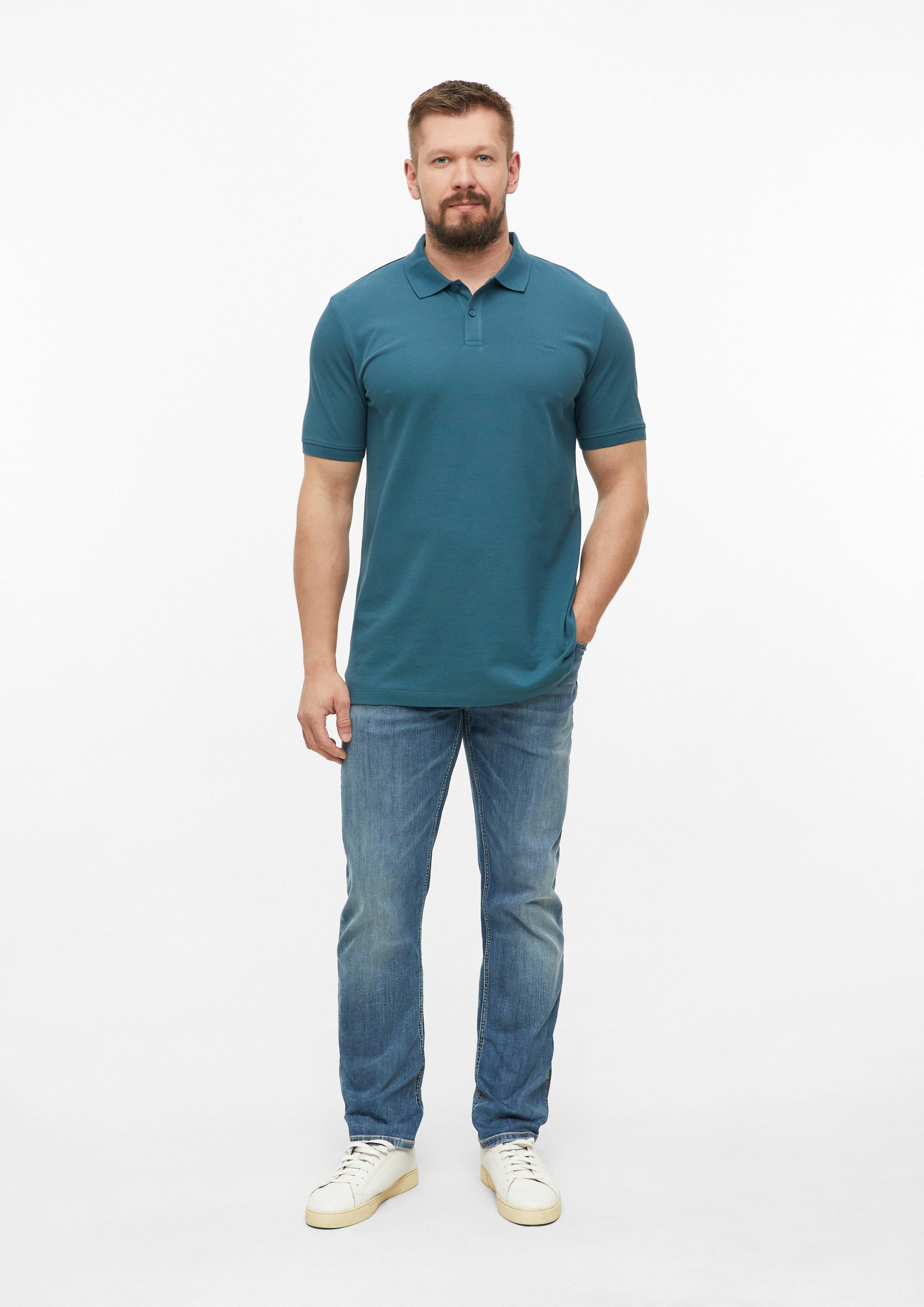 Pánové tričko s límečkem v barvě modrá od s.Oliver Men Tall Sizes