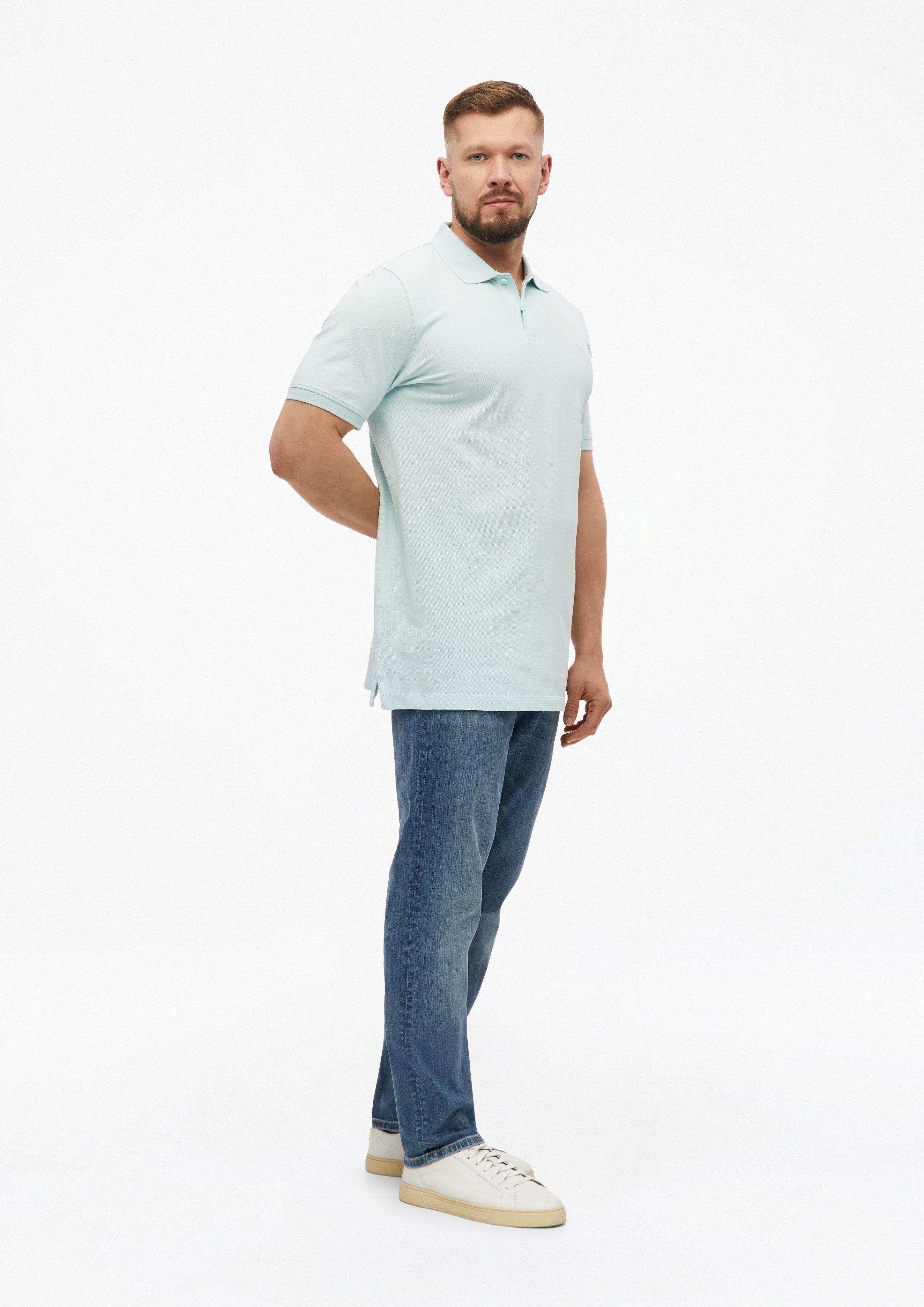 Pánové tričko s límečkem v barvě tyrkysová od s.Oliver Men Tall Sizes
