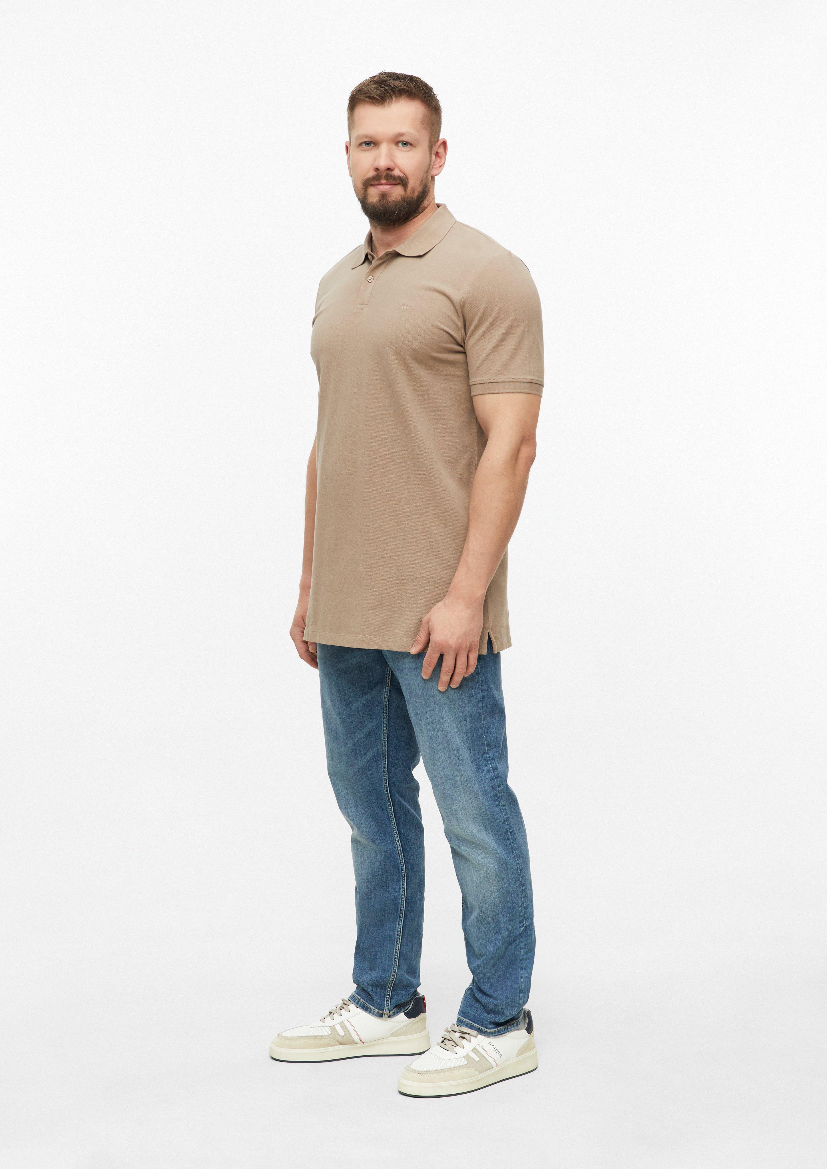 Heren Polo-Shirt in bruin van s.Oliver Men Tall Sizes