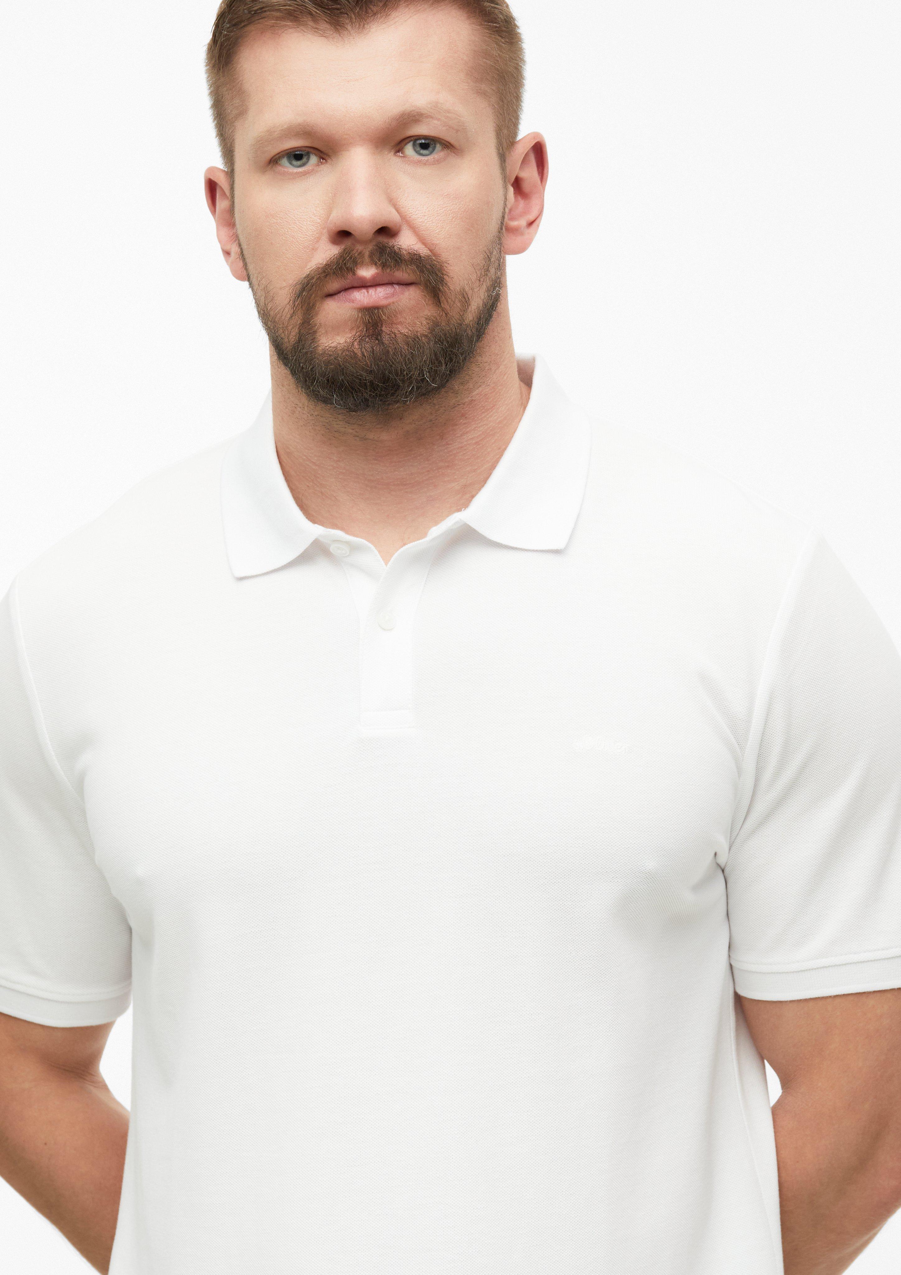 Heren Poloshirt in wit van s.Oliver Men Tall Sizes