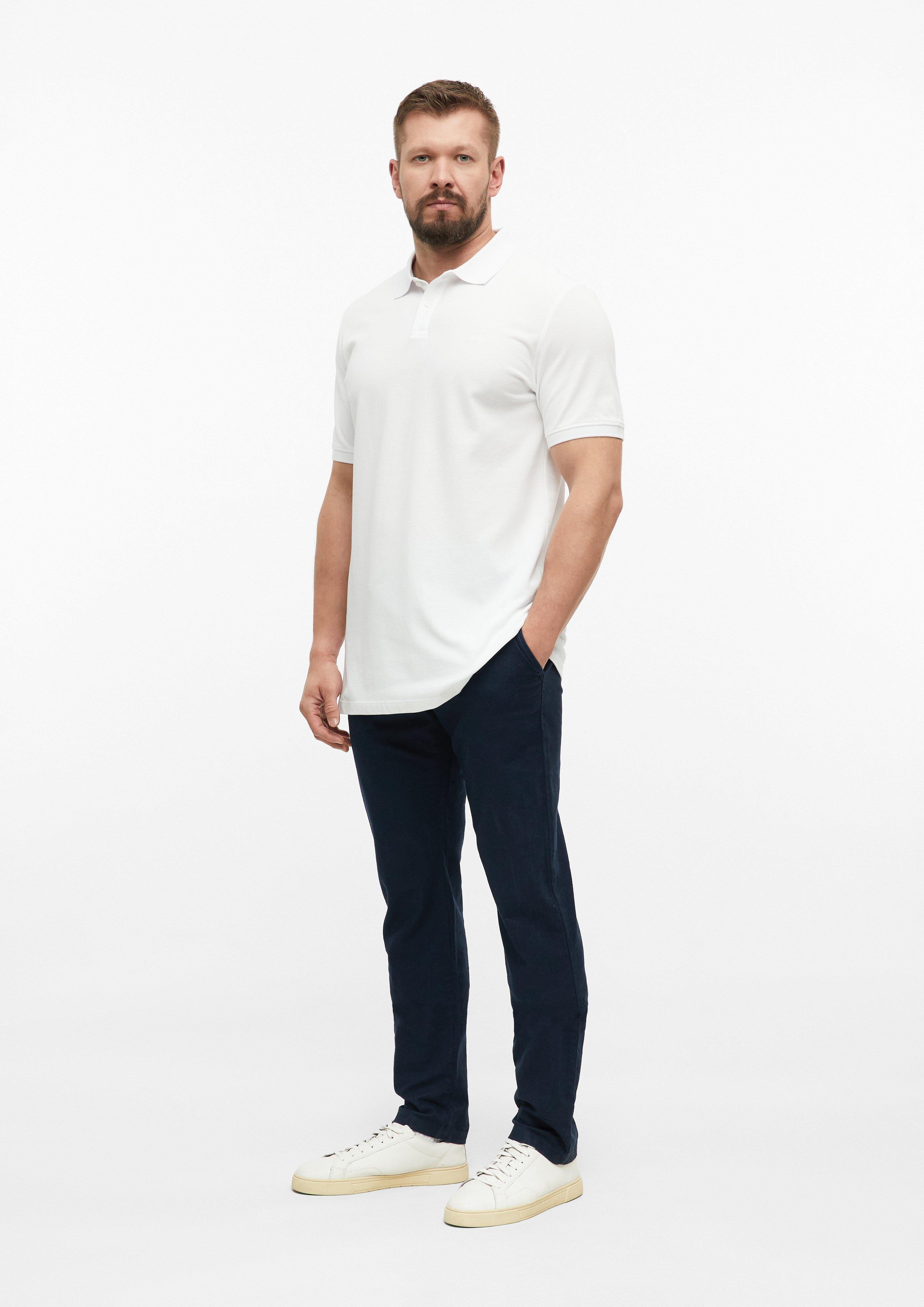 Heren Poloshirt in wit van s.Oliver Men Tall Sizes