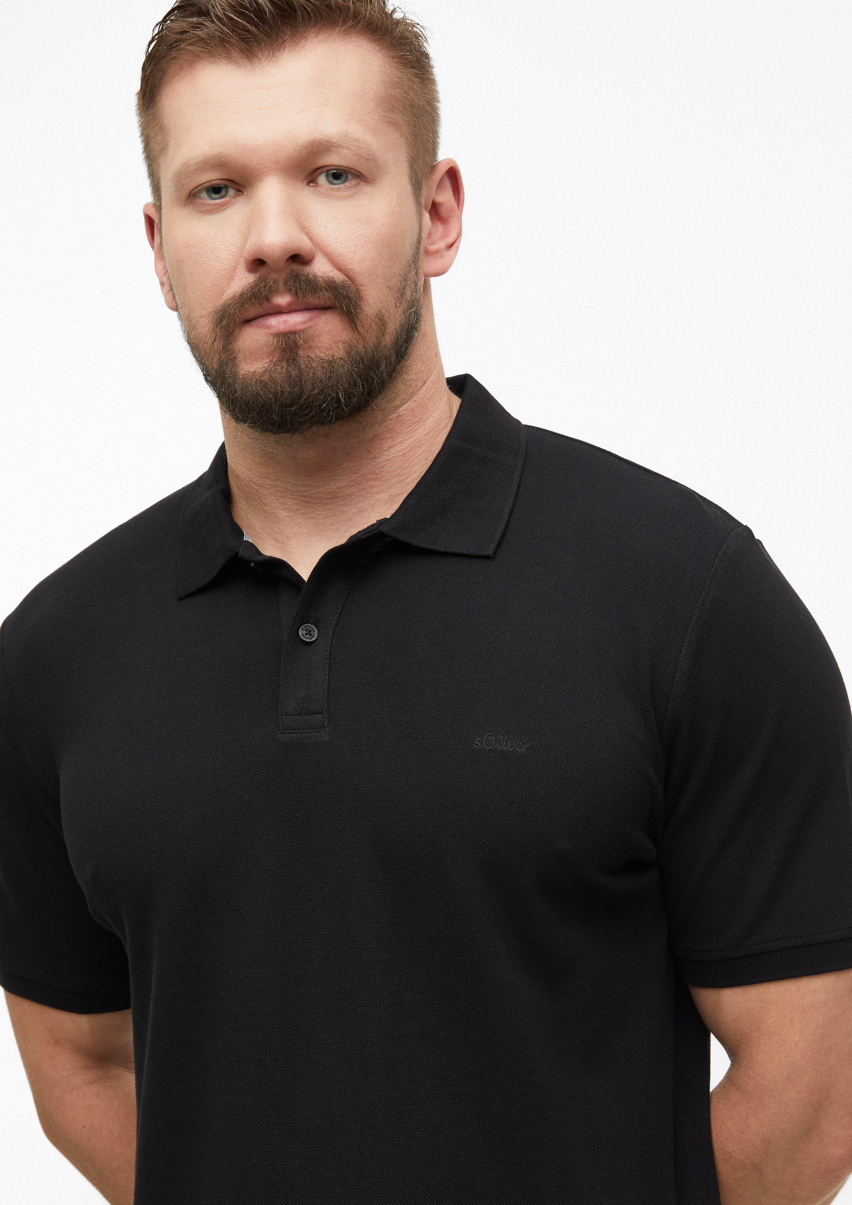 Heren Poloshirt in zwart van s.Oliver Men Tall Sizes