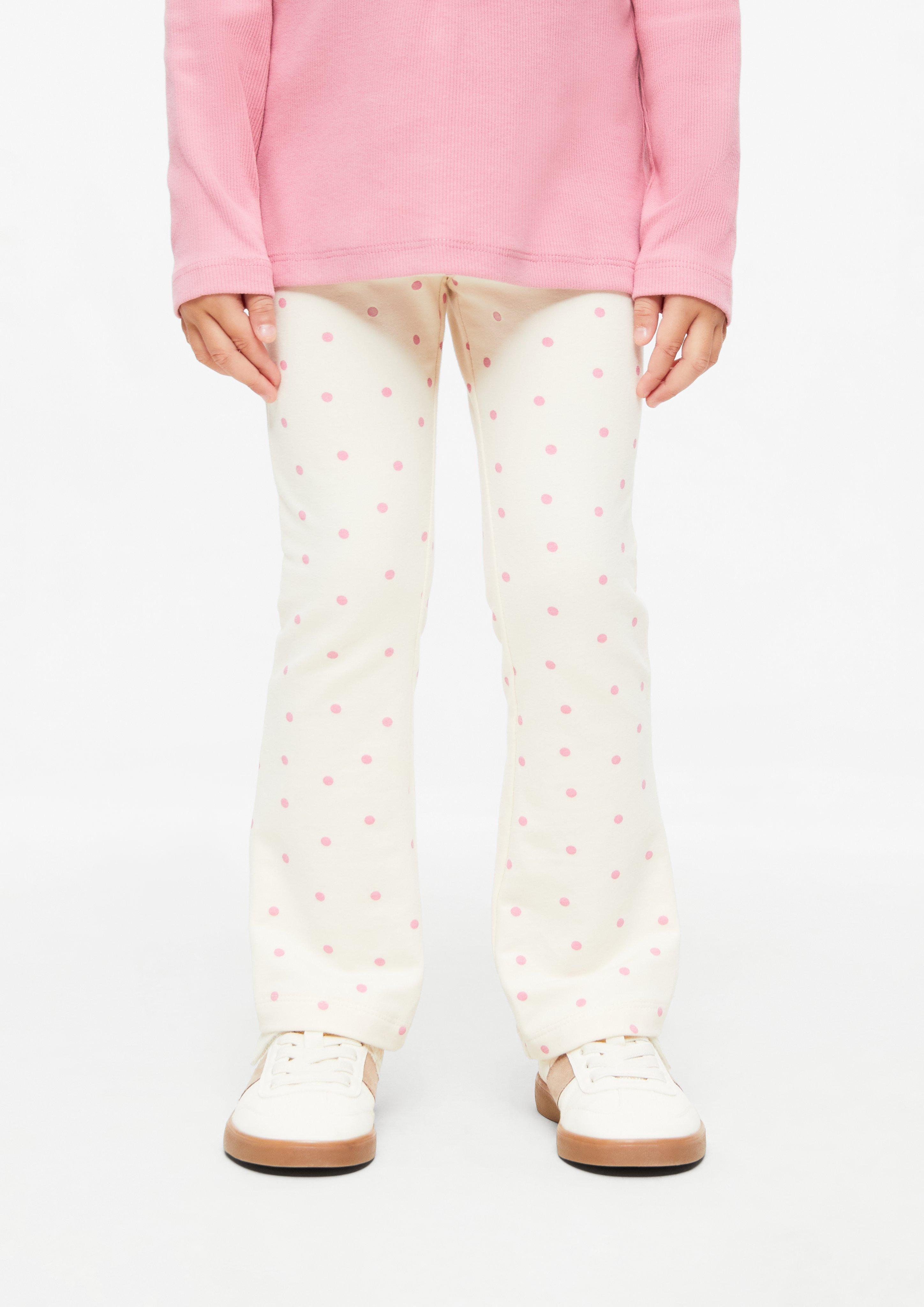 Kinder Flared-Leg-Leggings mit Glitzerbund und All-over-Print in creme von s.Oliver
