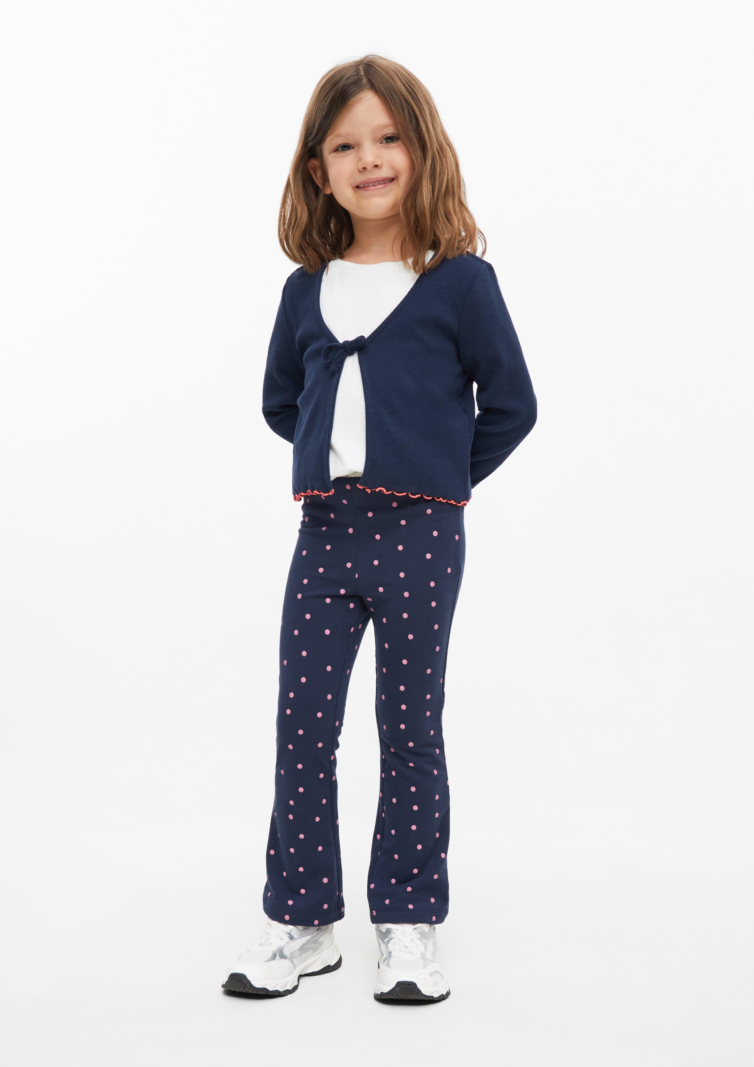Kinder Flared-Leg-Leggings mit Glitzerbund und All-over-Print in navy von s.Oliver