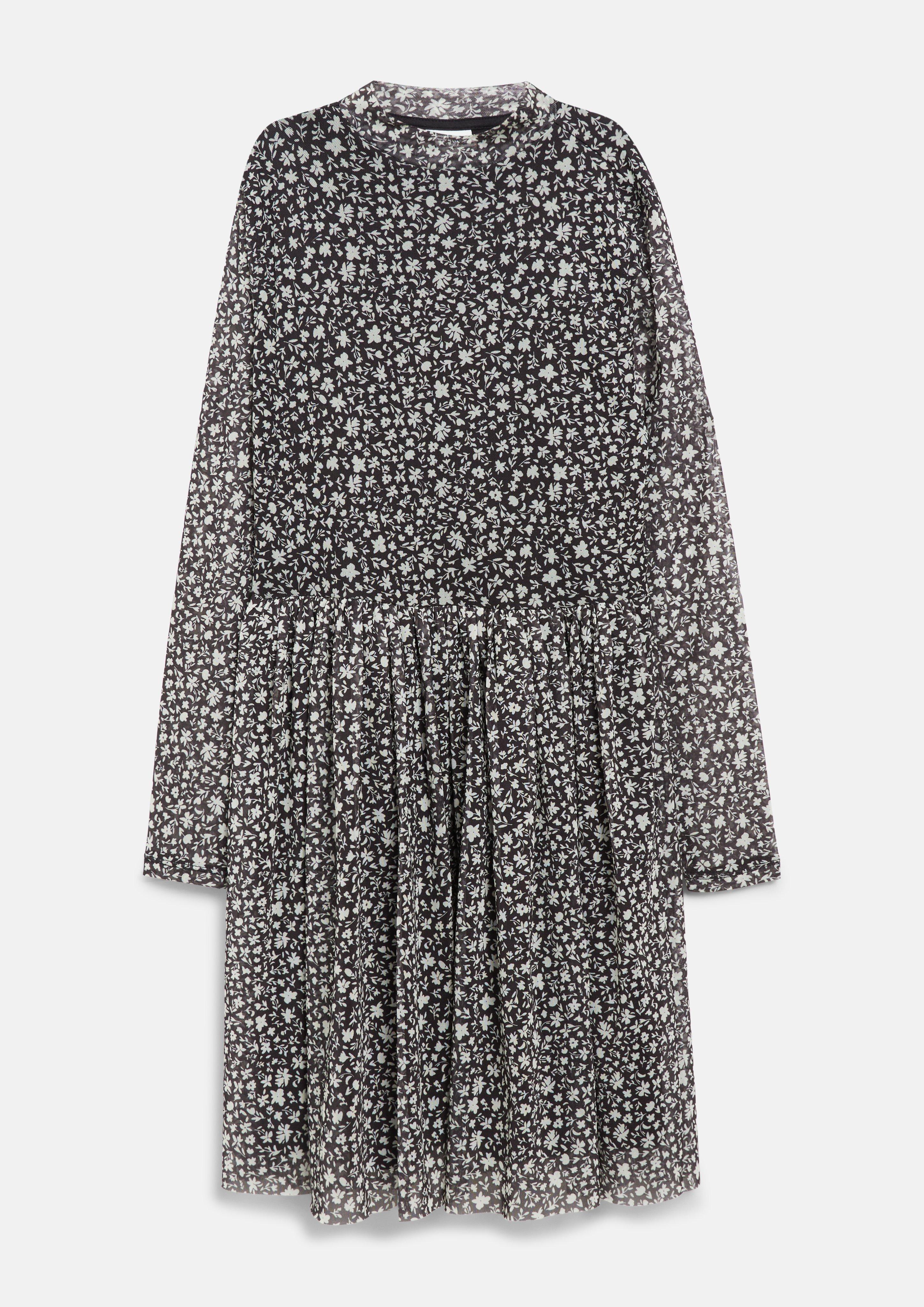 Junior Korte mesh-jurk met all-over-print in zwart van s.Oliver