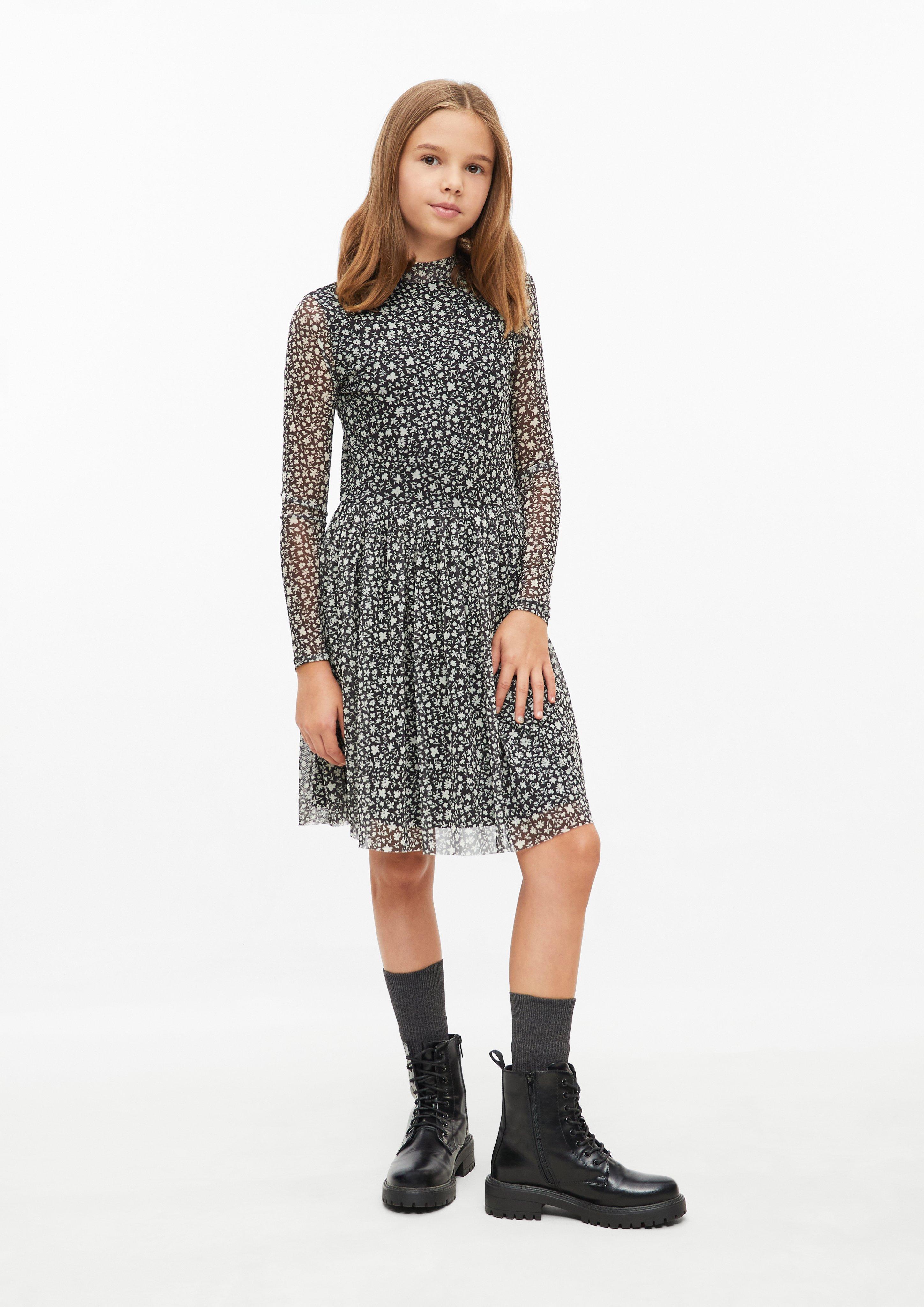 Kurzes Mesh-Kleid mit All-over-Print in Farbe schwarz von s.Oliver