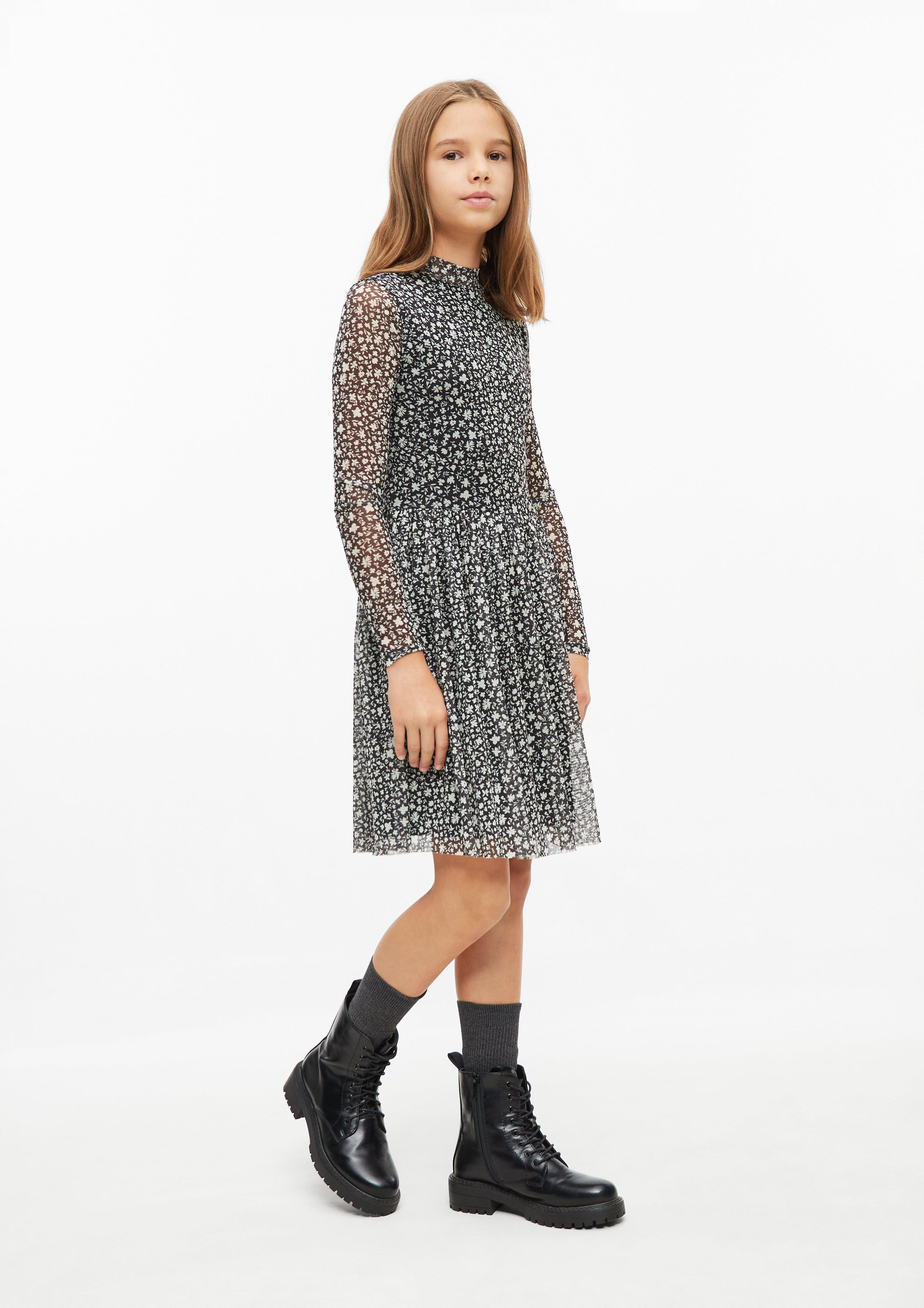 Kinder Kurzes Mesh-Kleid mit All-over-Print in schwarz von s.Oliver