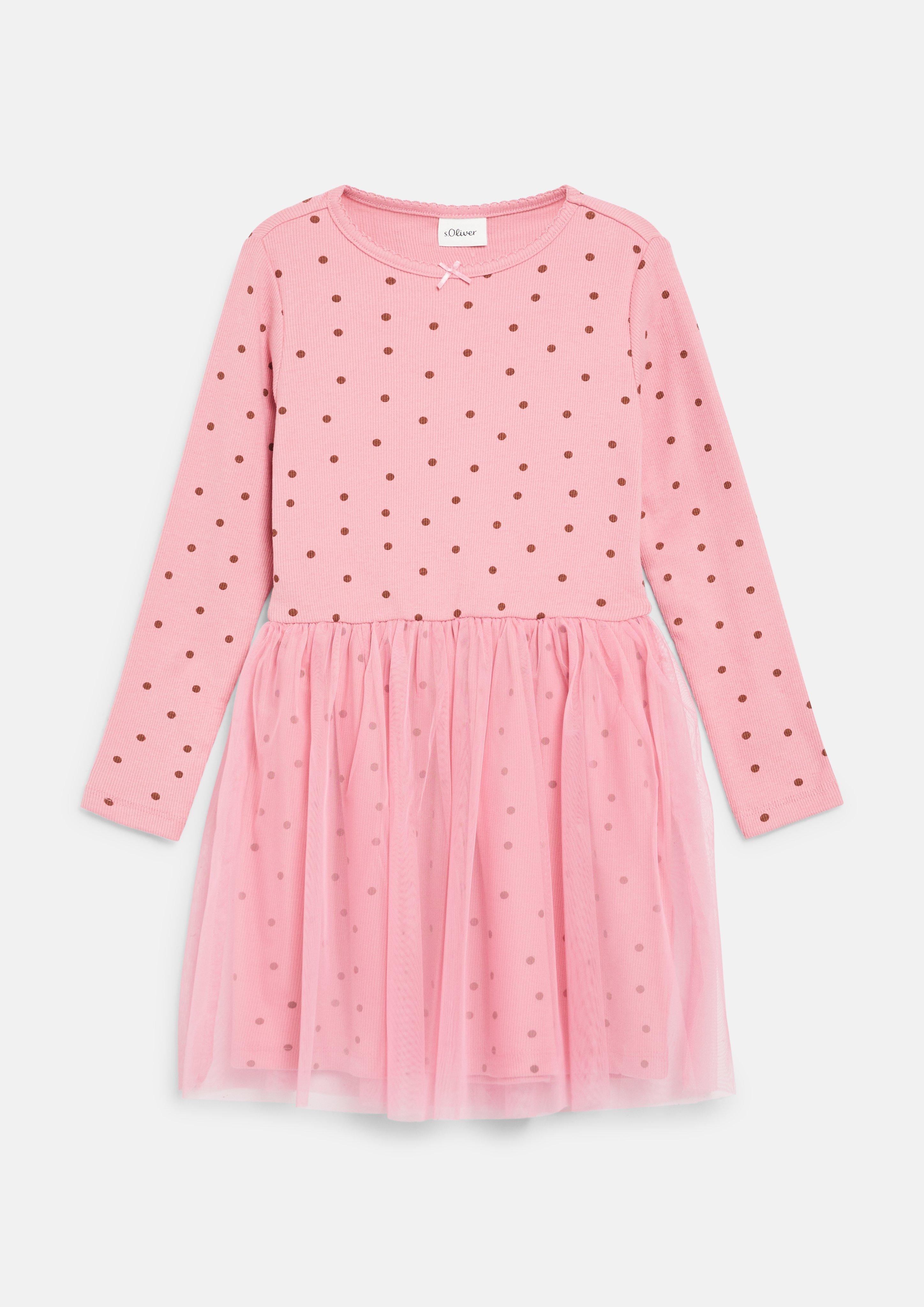 Kinder Kurzes Rippkleid mit All-over-Print mit Tüllrock in  von s.Oliver