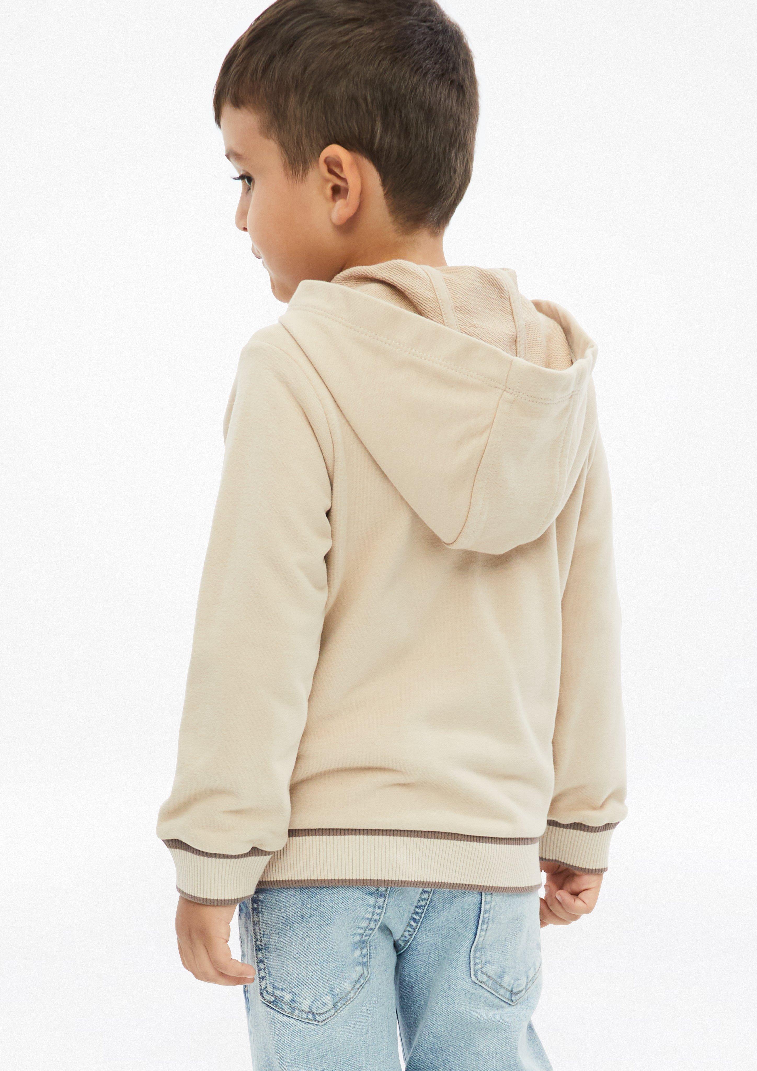 Kids Hooded sweatshirt with print detail in brown by s.Oliver