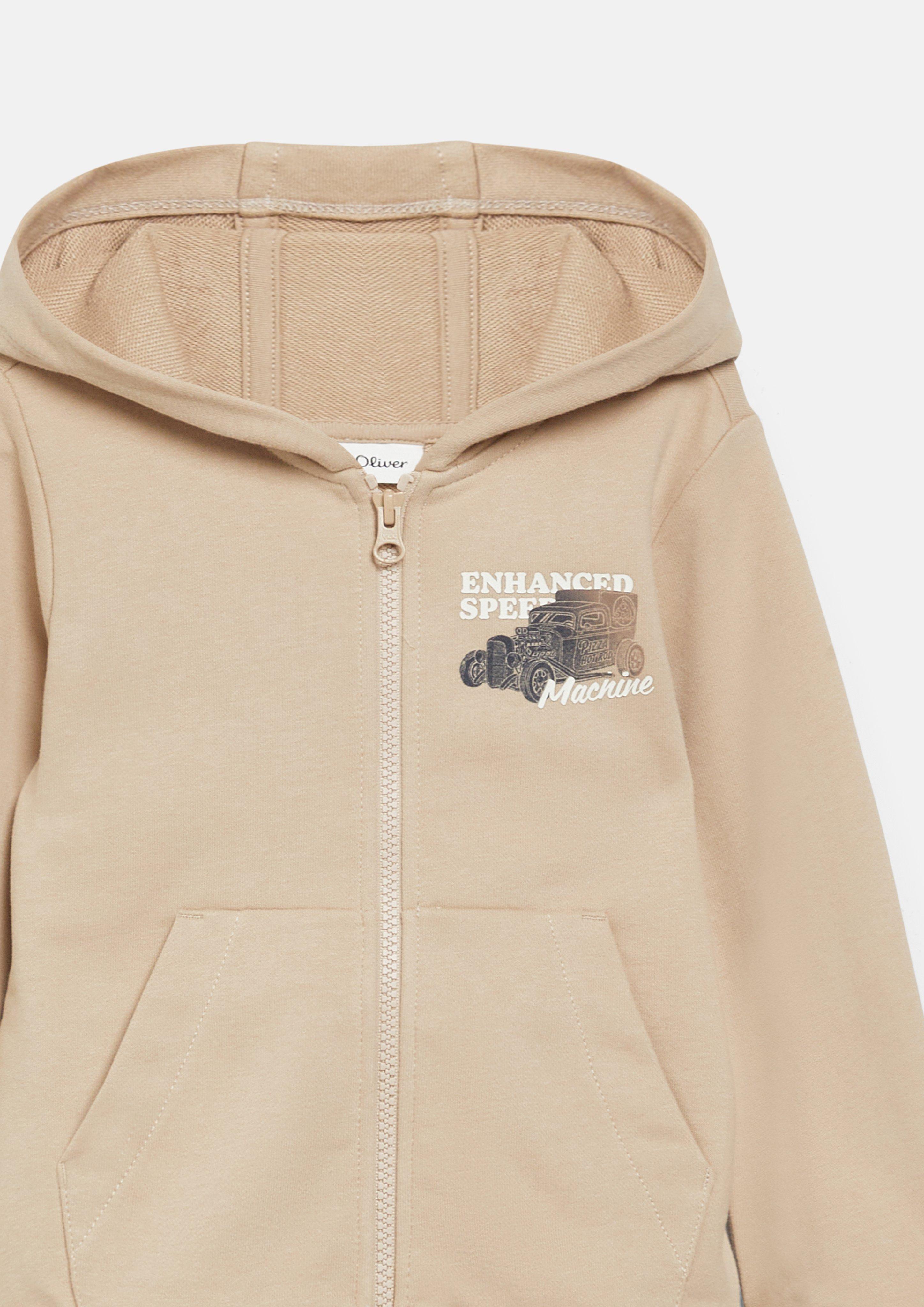 Kids Hooded sweatshirt with print detail in brown by s.Oliver