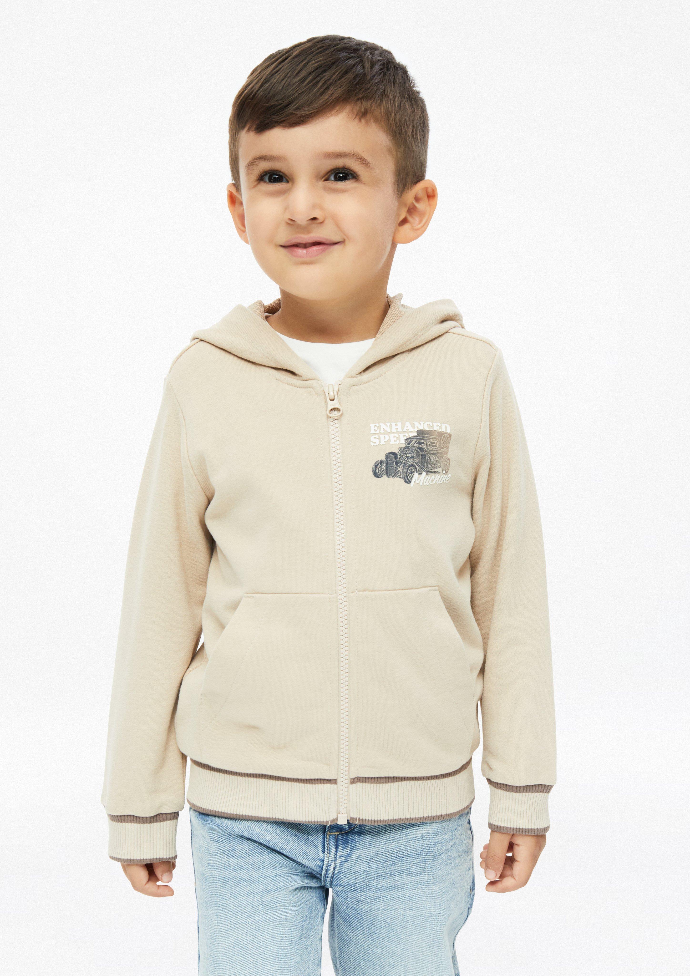Hooded sweatshirt with print detail in sand by s.Oliver