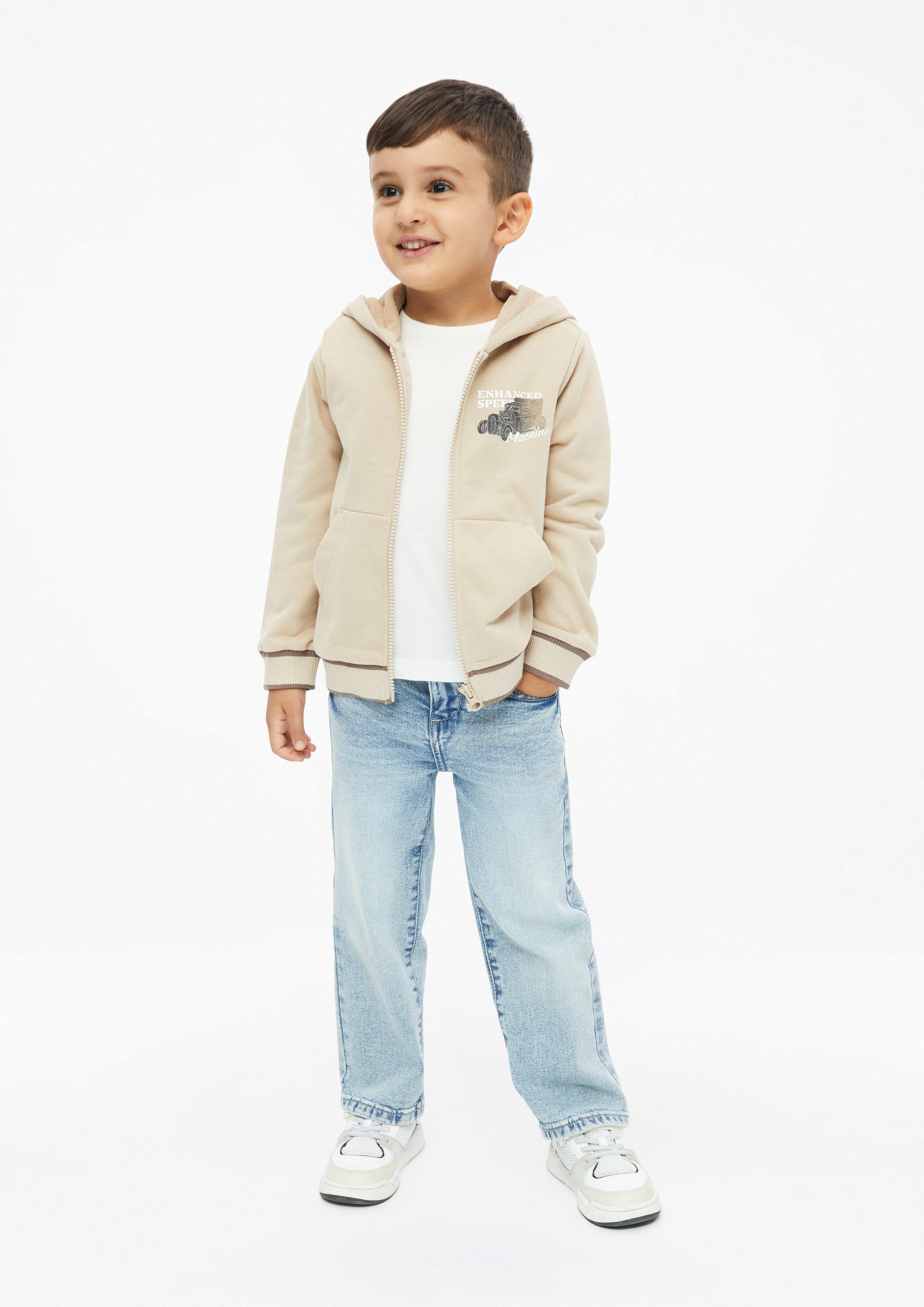 Kids Hooded sweatshirt with print detail in brown by s.Oliver