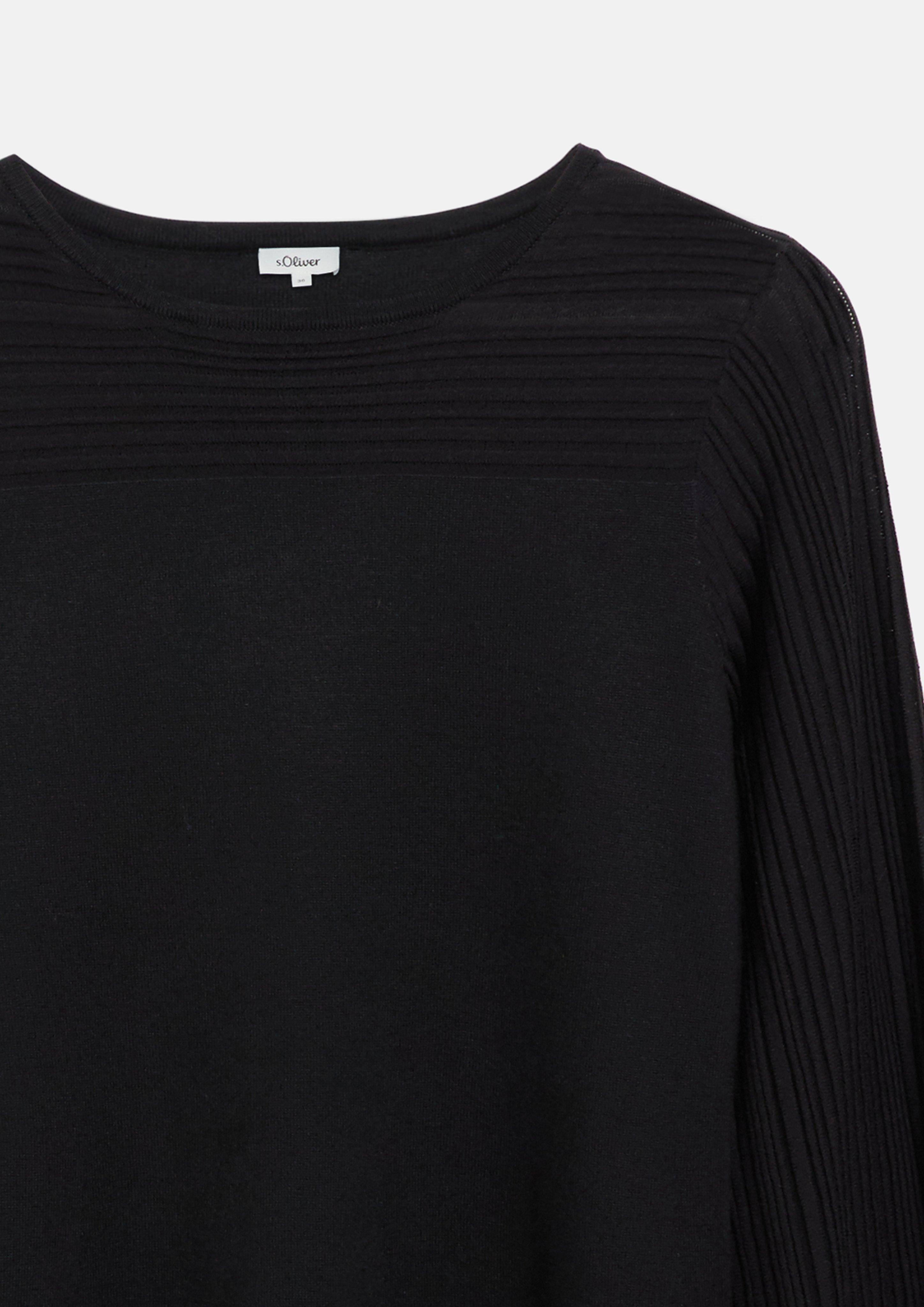 Damen Feinstrickkleid mit Strukturmuster in schwarz von s.Oliver BLACK LABEL