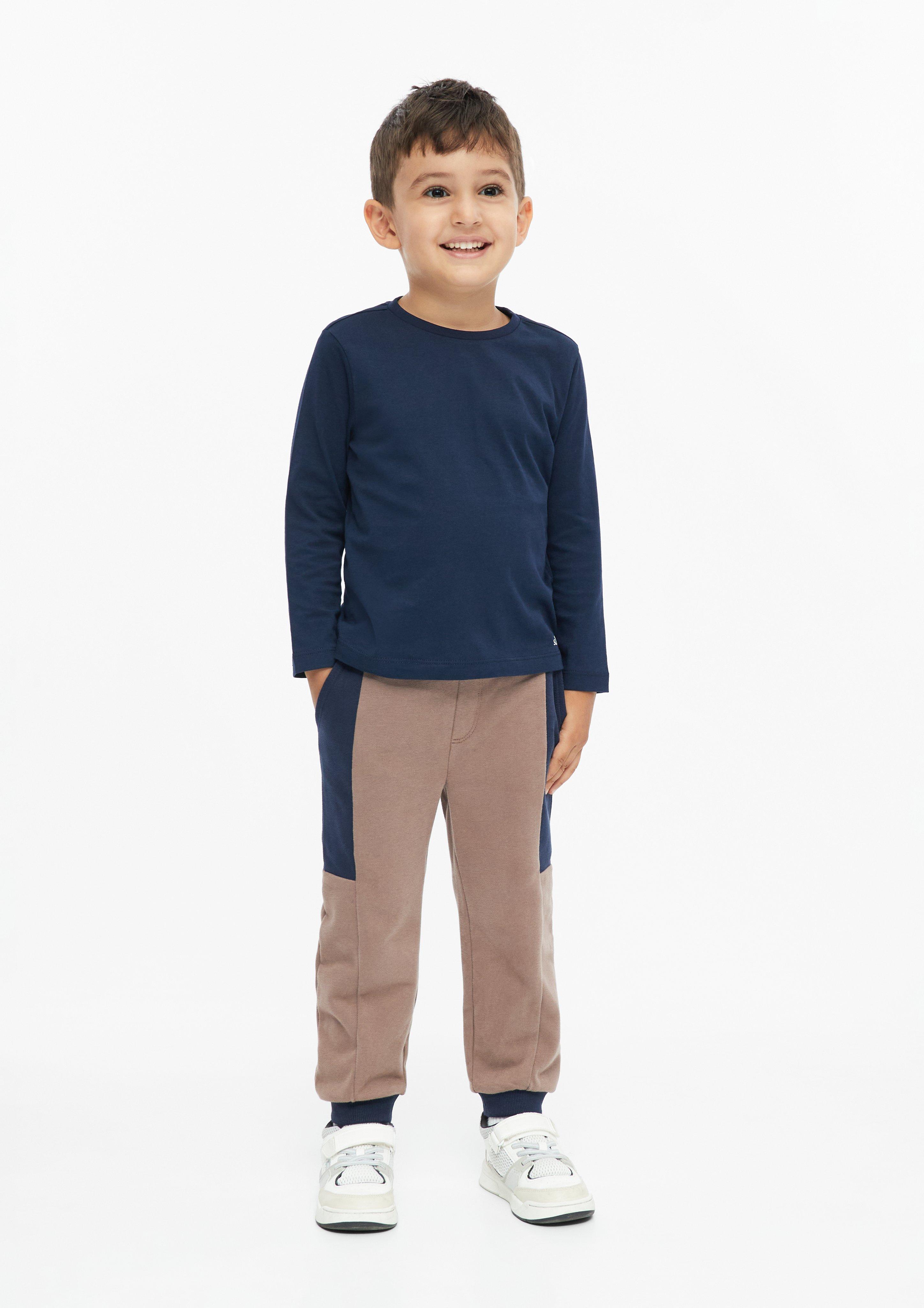 Jogginghose im Relaxed Fit mit Colour-Blocking in Farbe cognac von s.Oliver