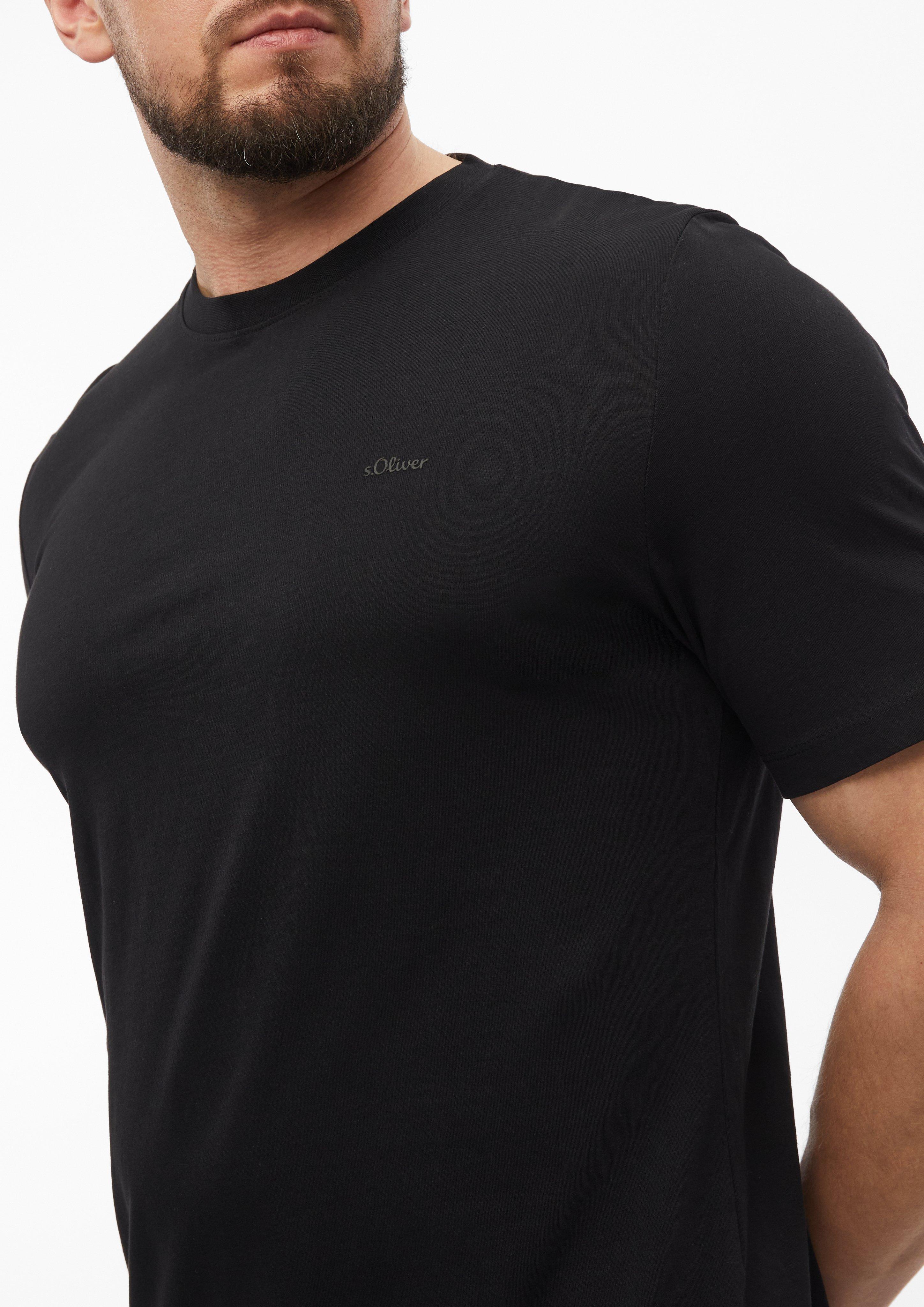 Heren T-Shirt in zwart van s.Oliver Men Tall Sizes