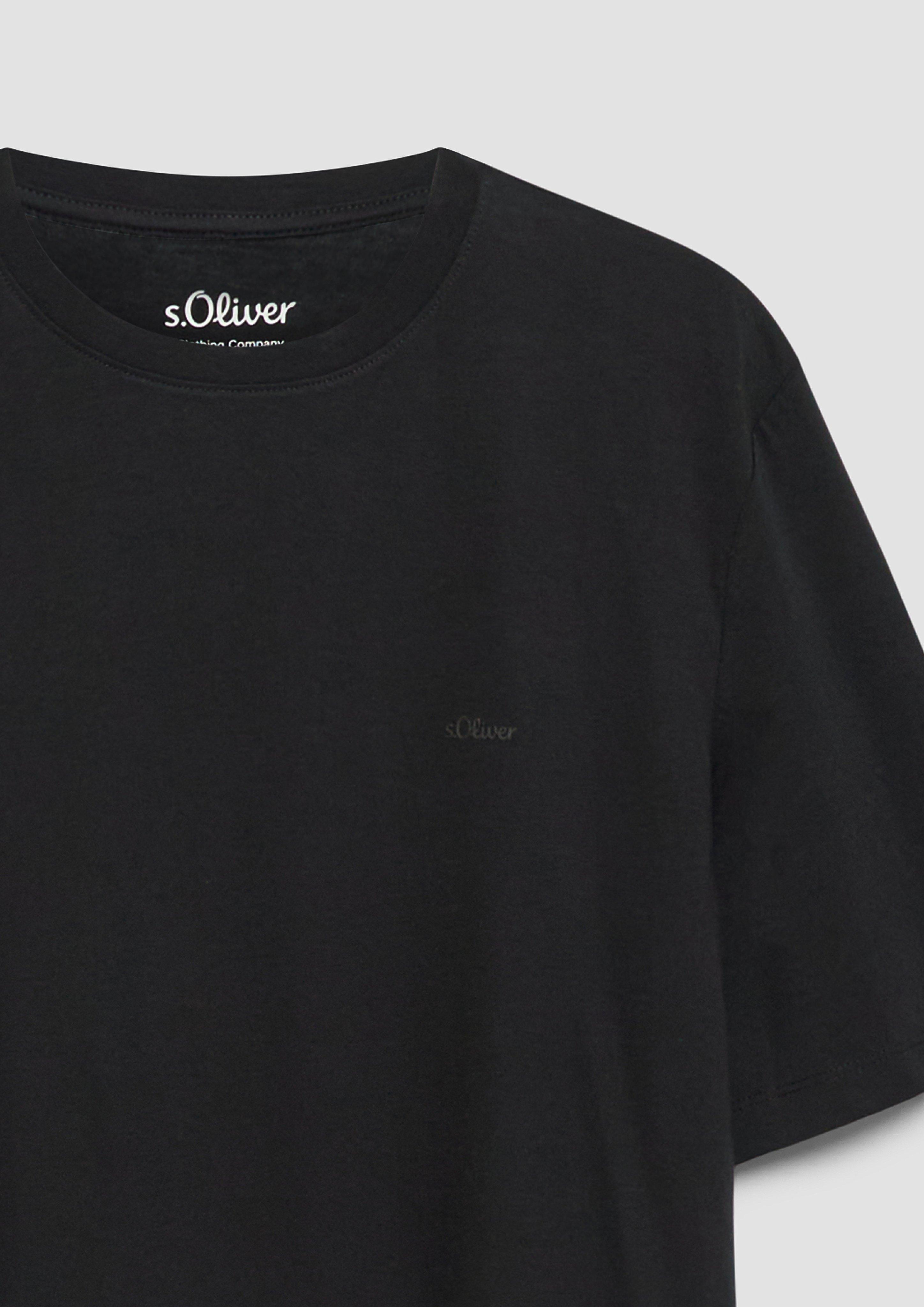 Heren T-Shirt in zwart van s.Oliver Men Tall Sizes