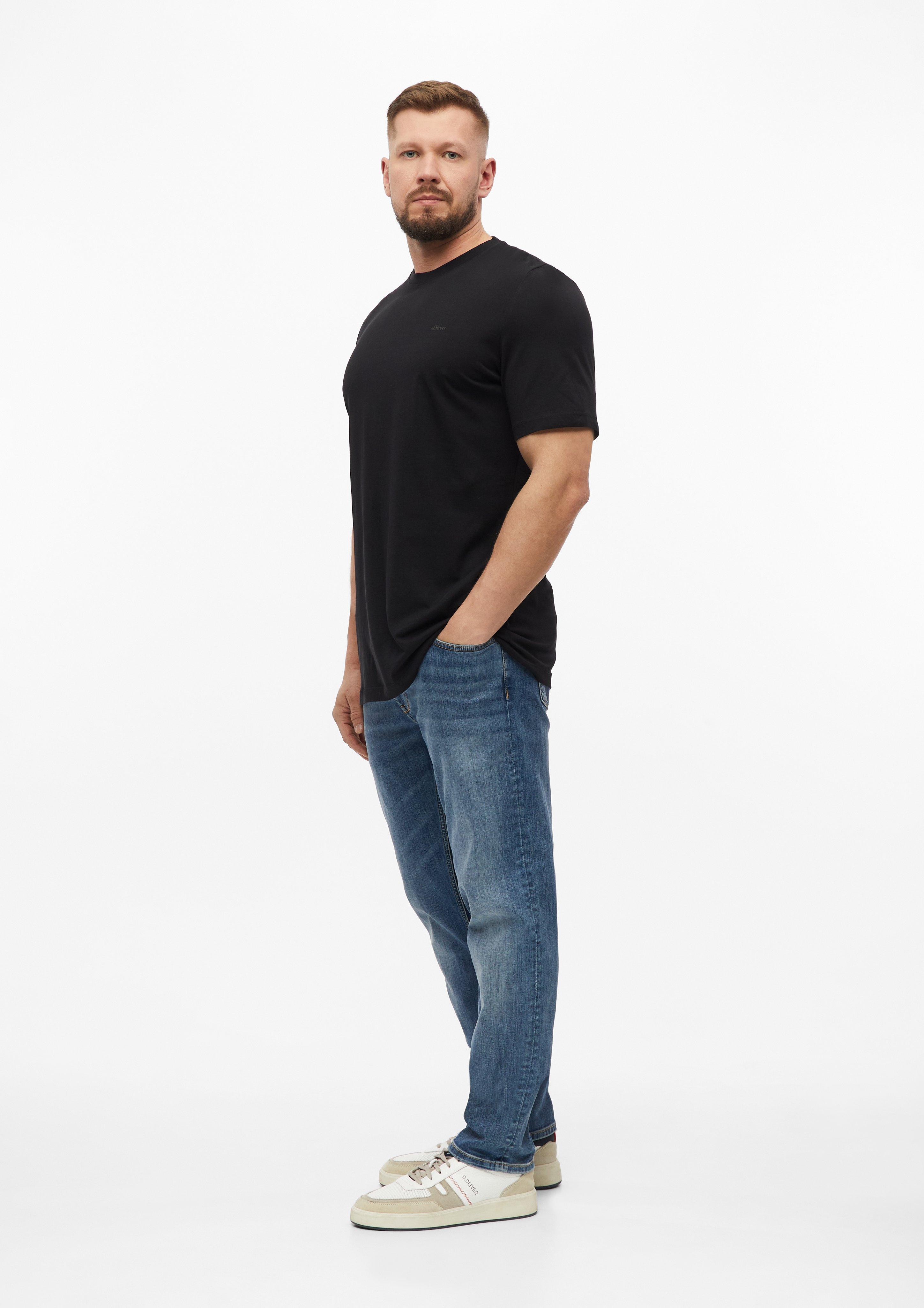 Heren T-Shirt in zwart van s.Oliver Men Tall Sizes