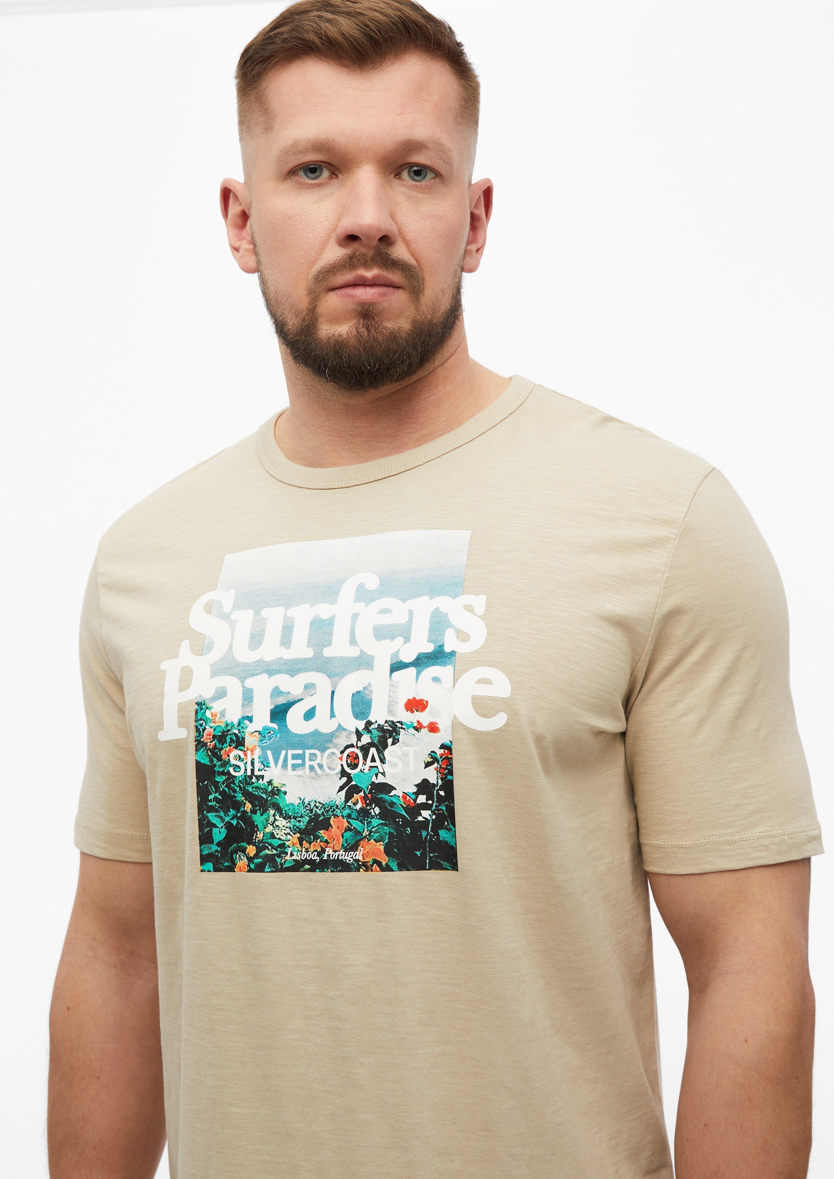 Herren T-Shirt in beige von s.Oliver Men Tall Sizes