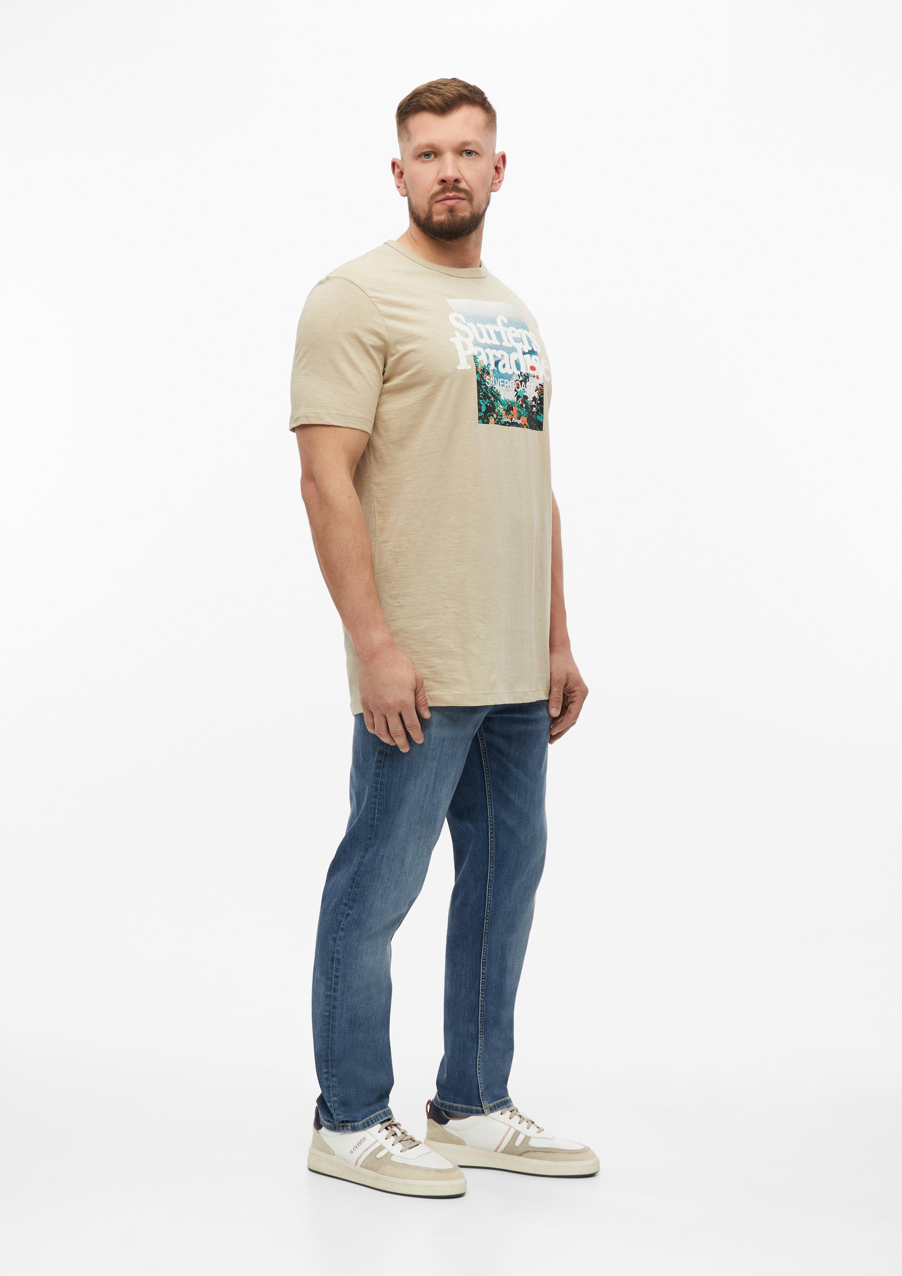 Herren T-Shirt in beige von s.Oliver Men Tall Sizes