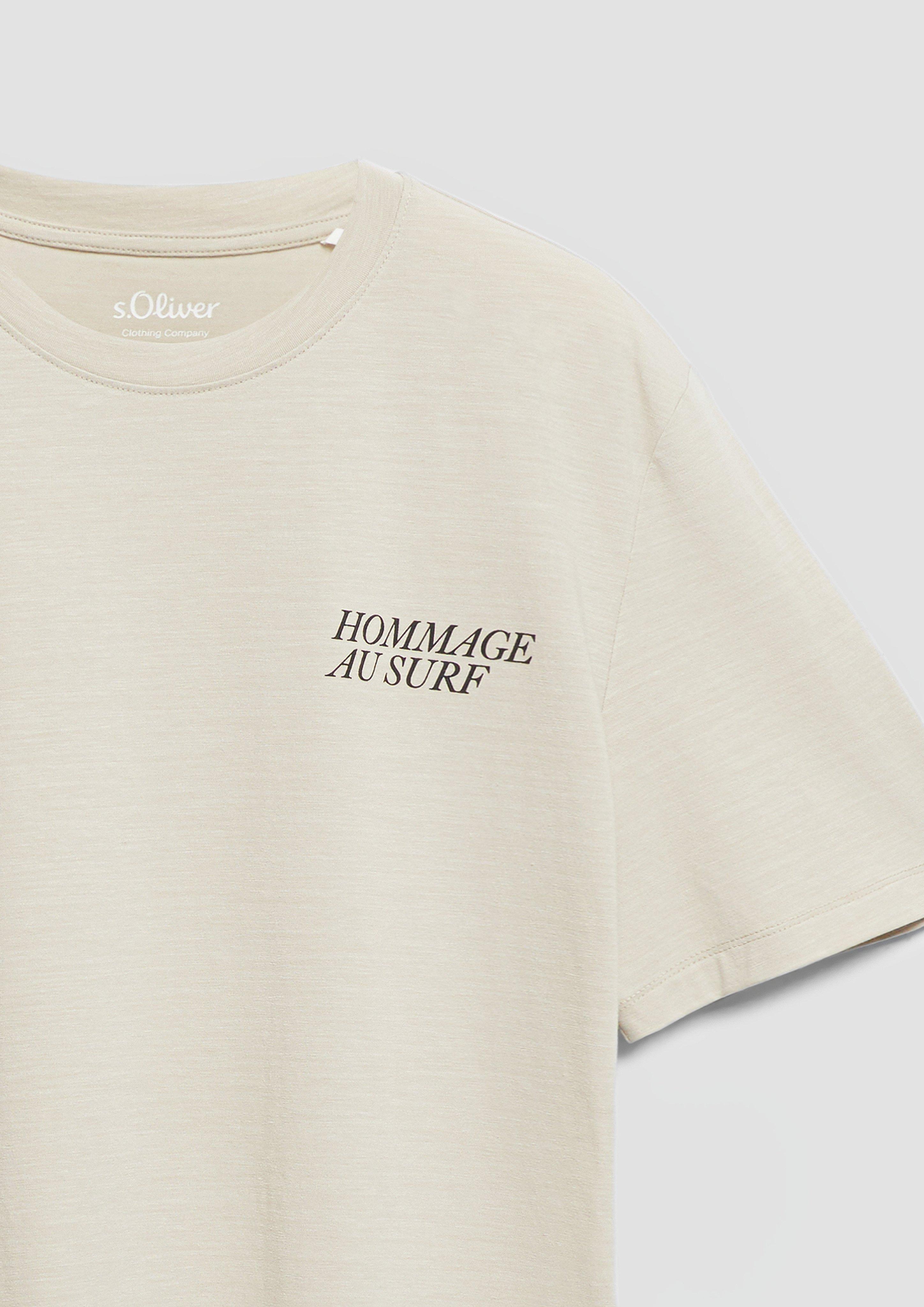 Herren T-Shirt in beige von s.Oliver Men Tall Sizes
