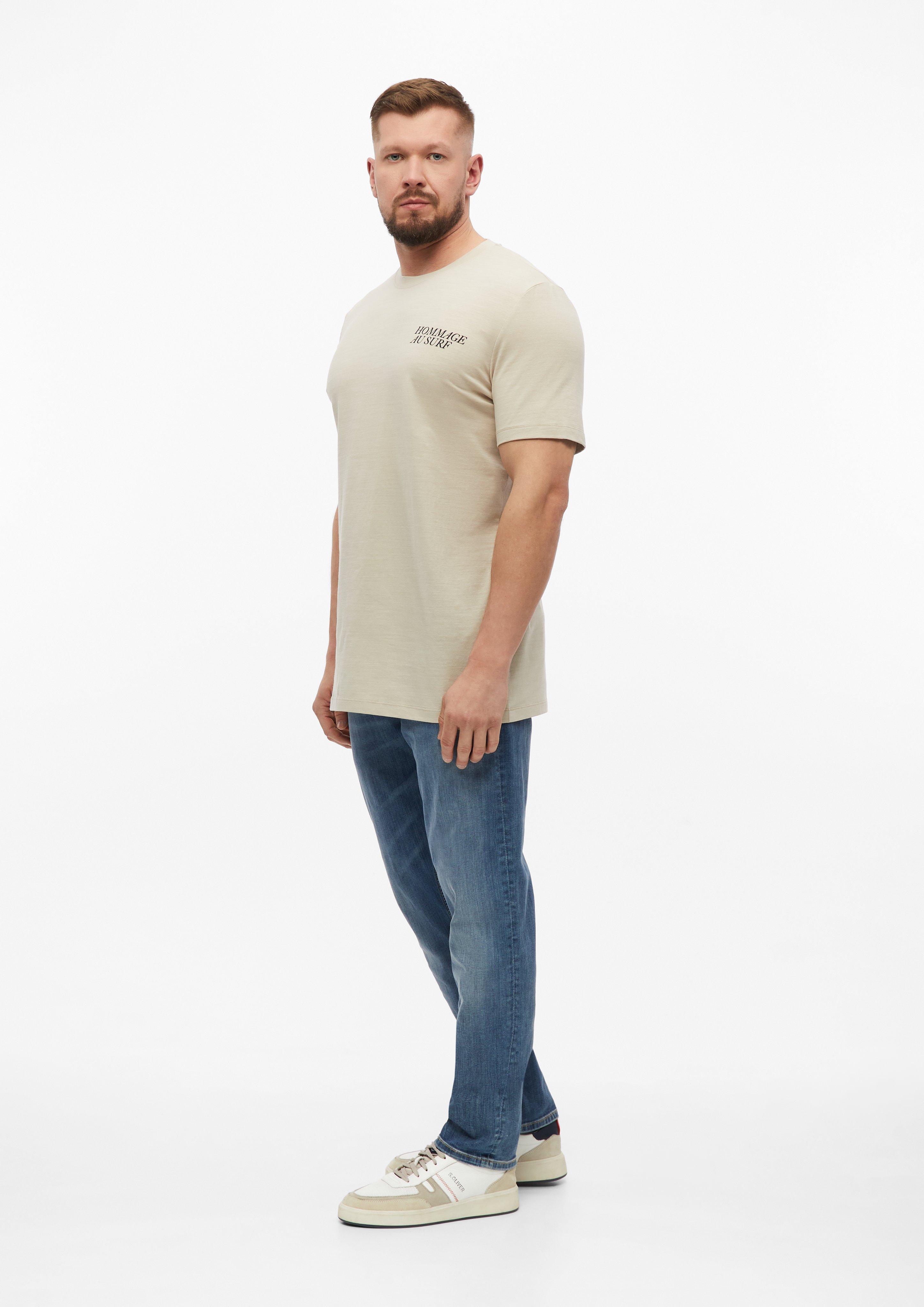 Herren T-Shirt in beige von s.Oliver Men Tall Sizes