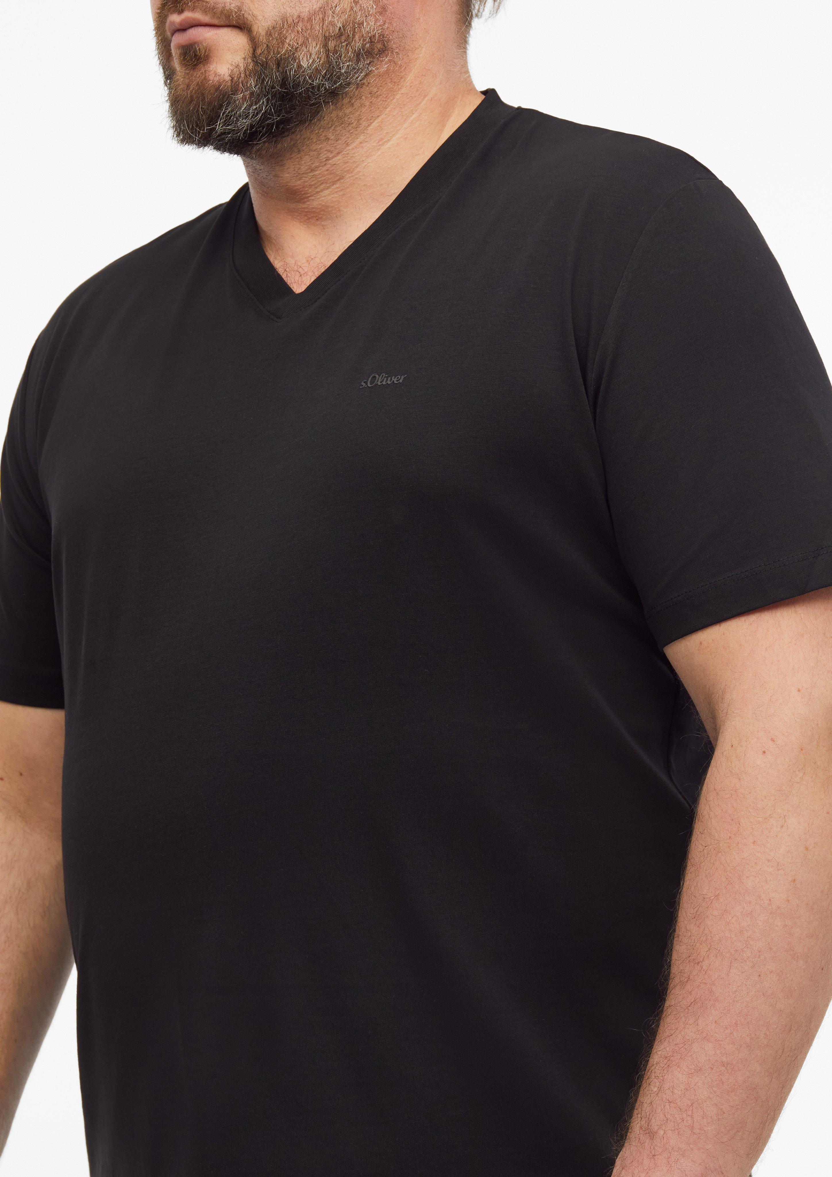 Hommes T-shirt en noir de s.Oliver Men Big Sizes