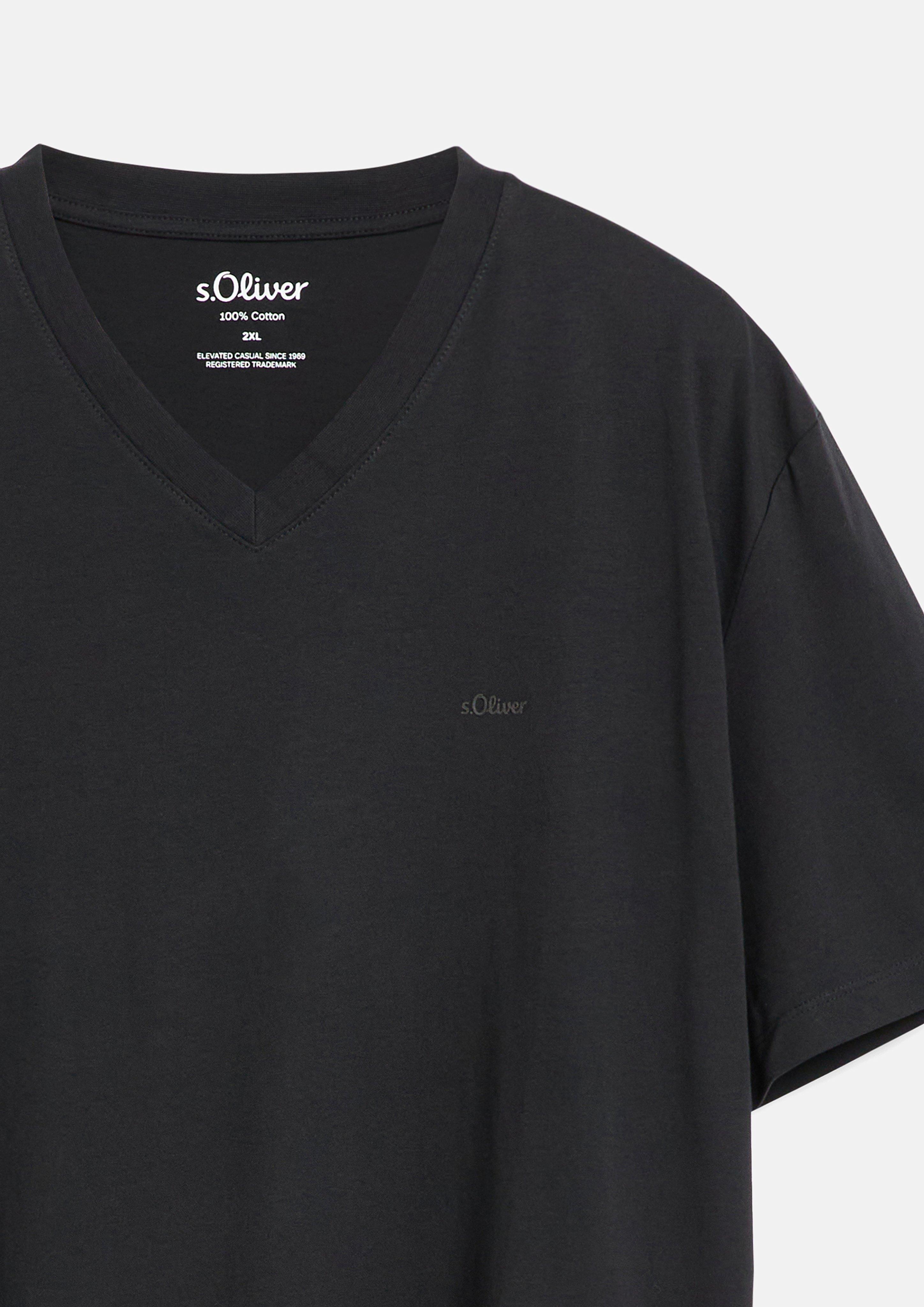 Hommes T-shirt en noir de s.Oliver Men Big Sizes