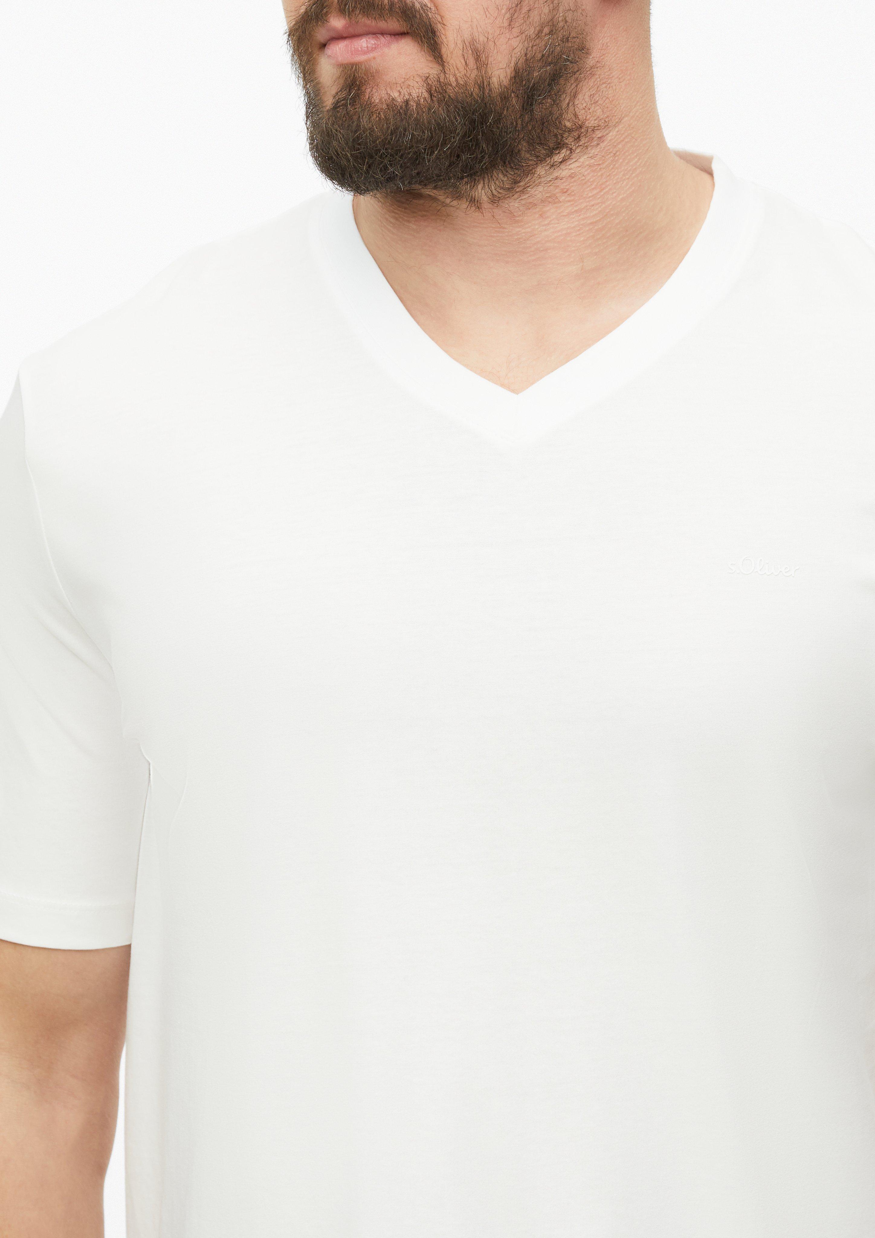 Hommes T-shirt en blanc de s.Oliver Men Tall Sizes