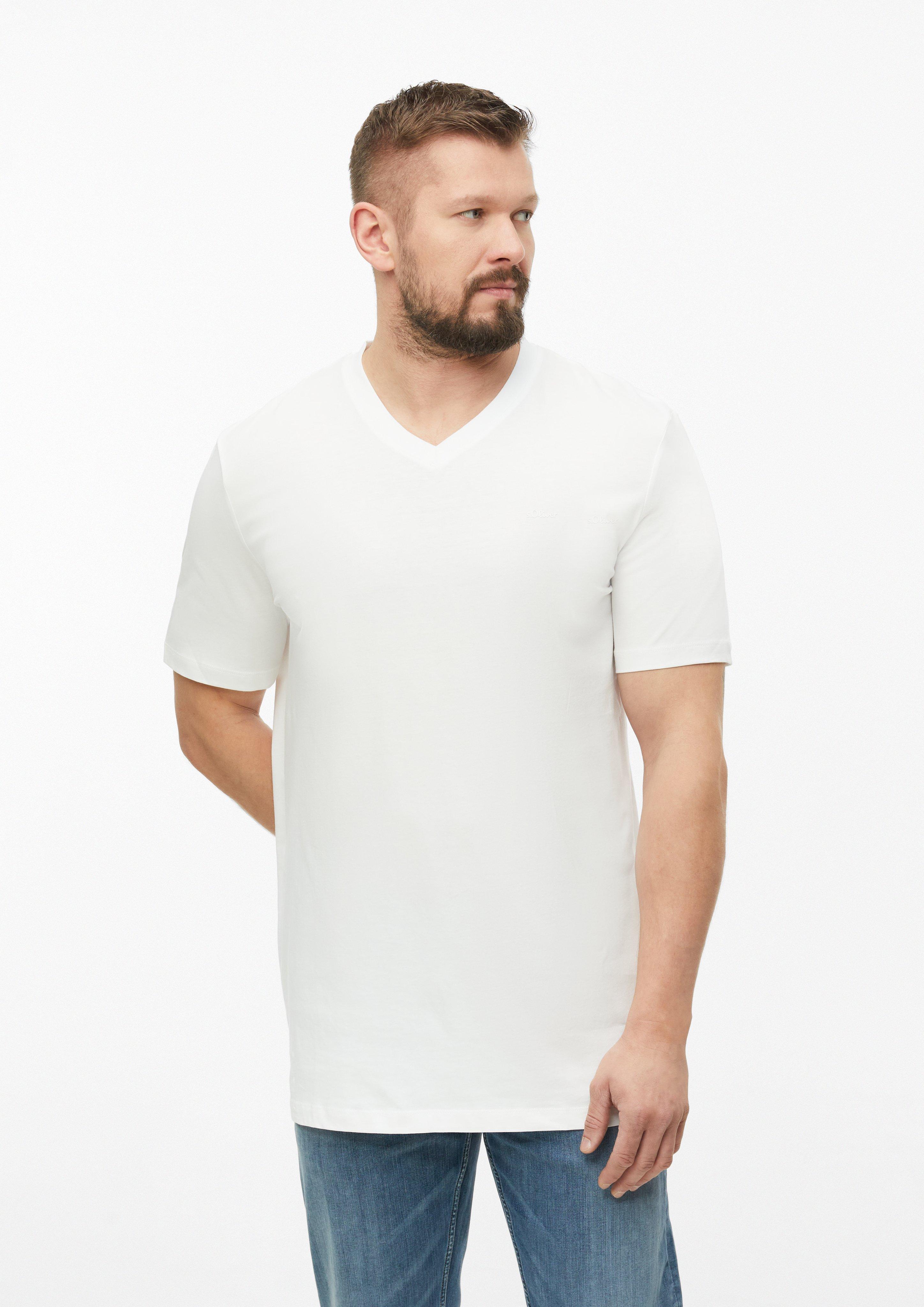 Hommes T-shirt en blanc de s.Oliver Men Tall Sizes