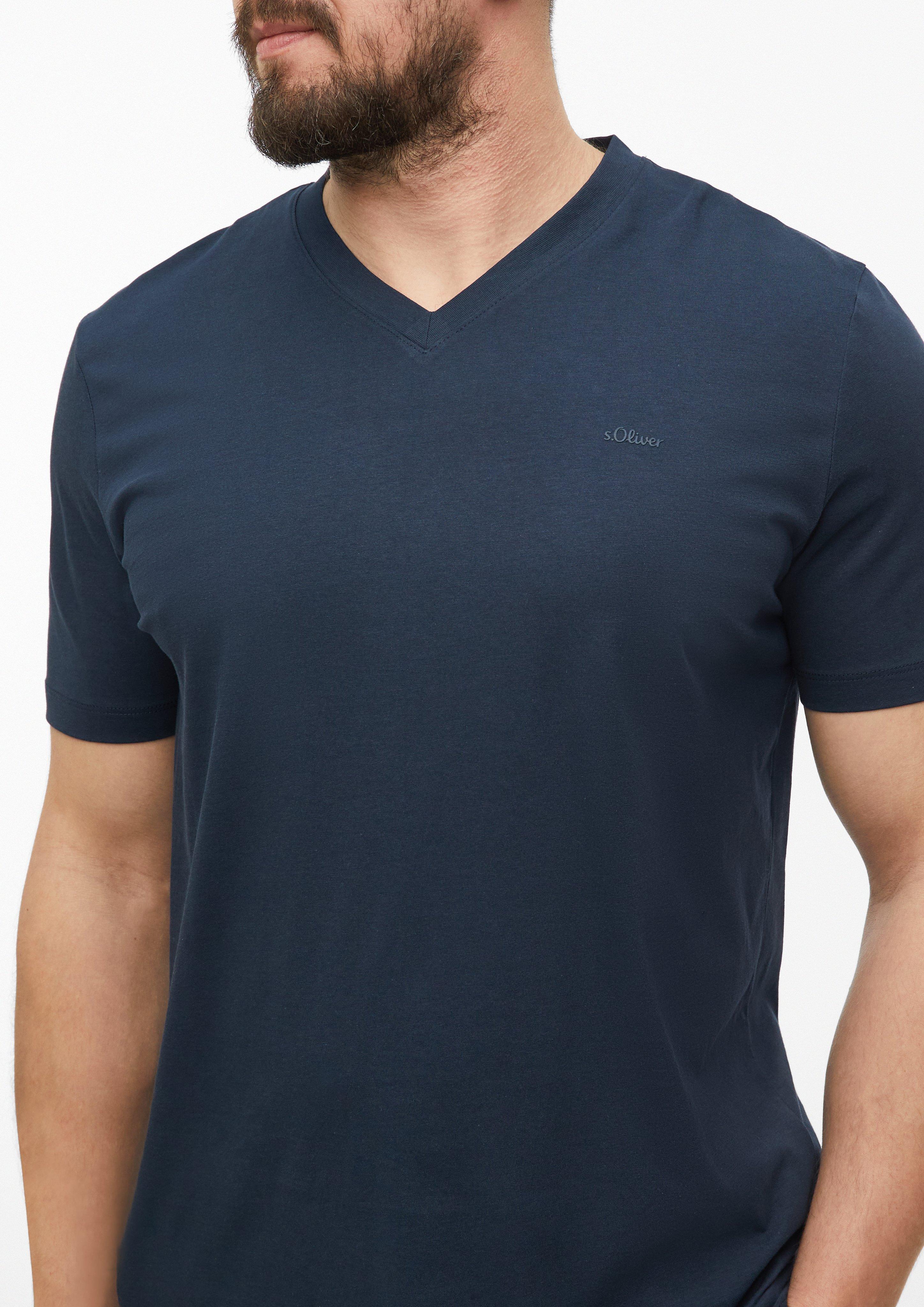 Heren T-shirt in blauw van s.Oliver Men Tall Sizes