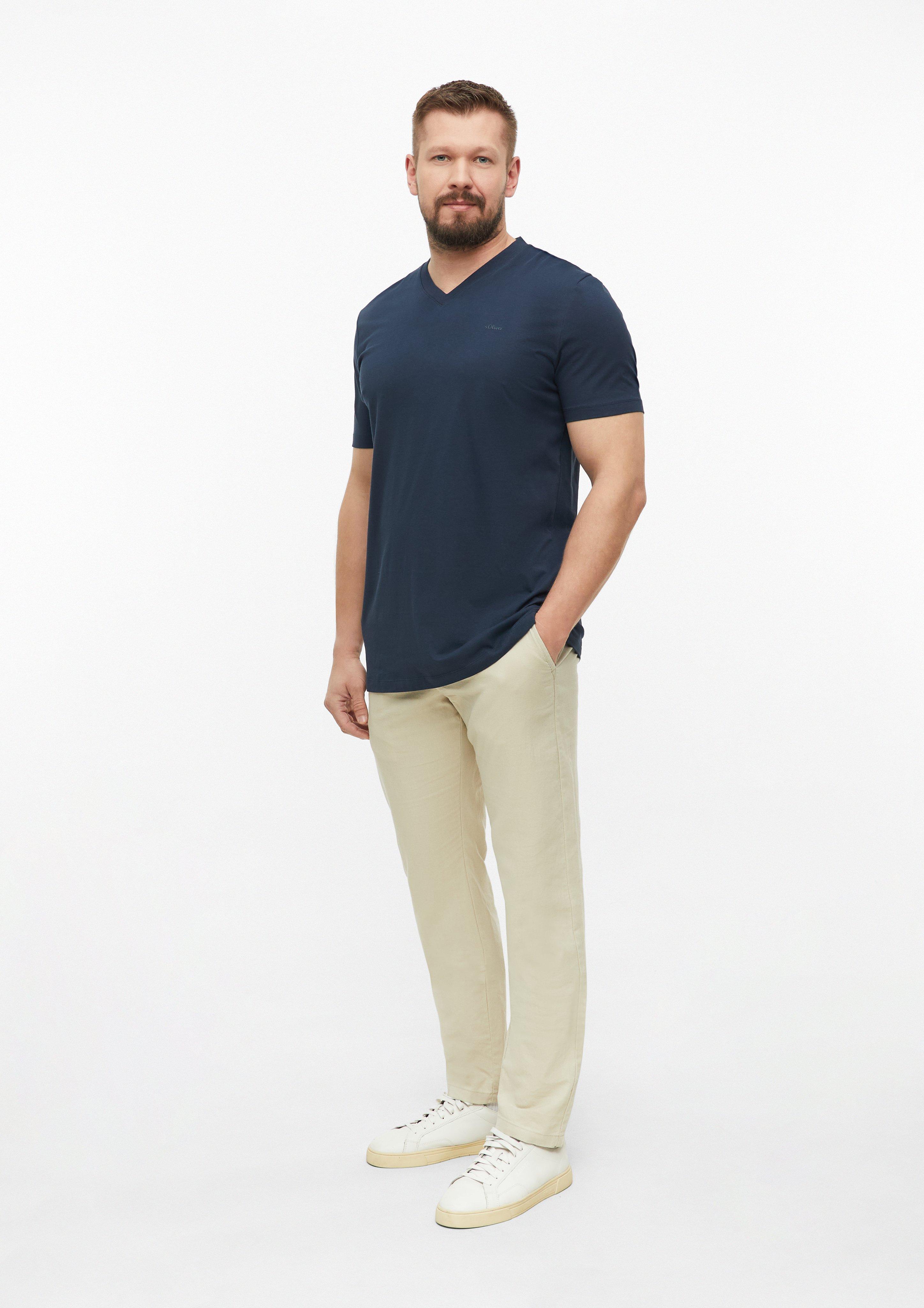 Heren T-shirt in blauw van s.Oliver Men Tall Sizes