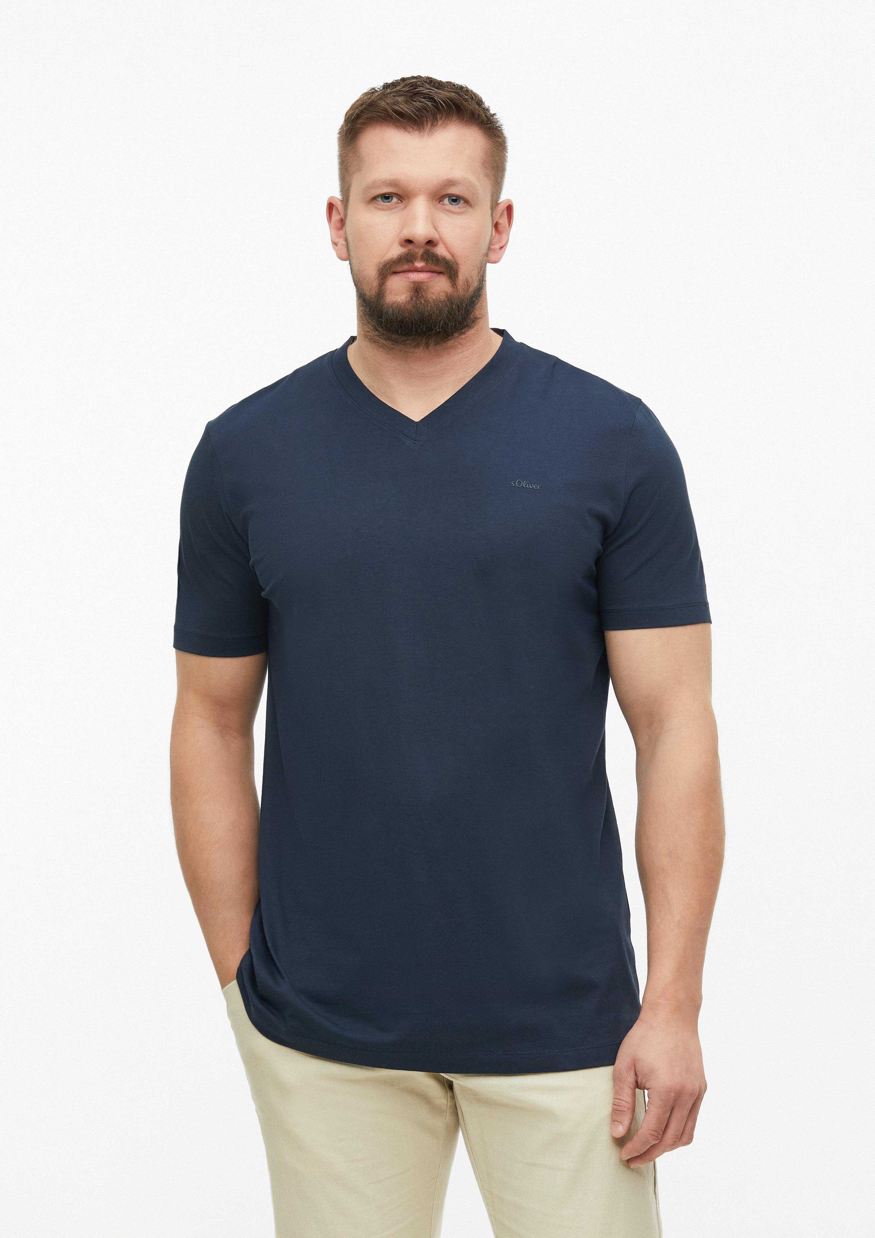Heren T-shirt in blauw van s.Oliver Men Tall Sizes