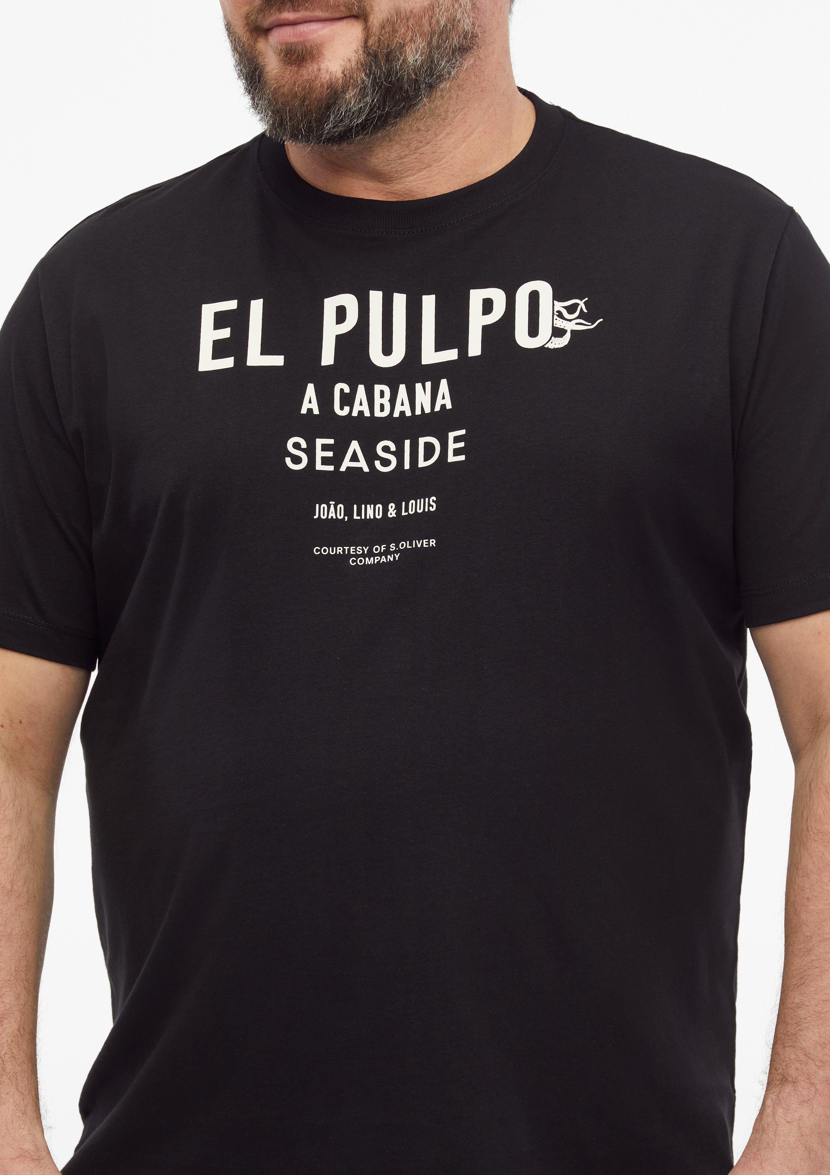 Heren T-shirt in zwart van s.Oliver Men Big Sizes