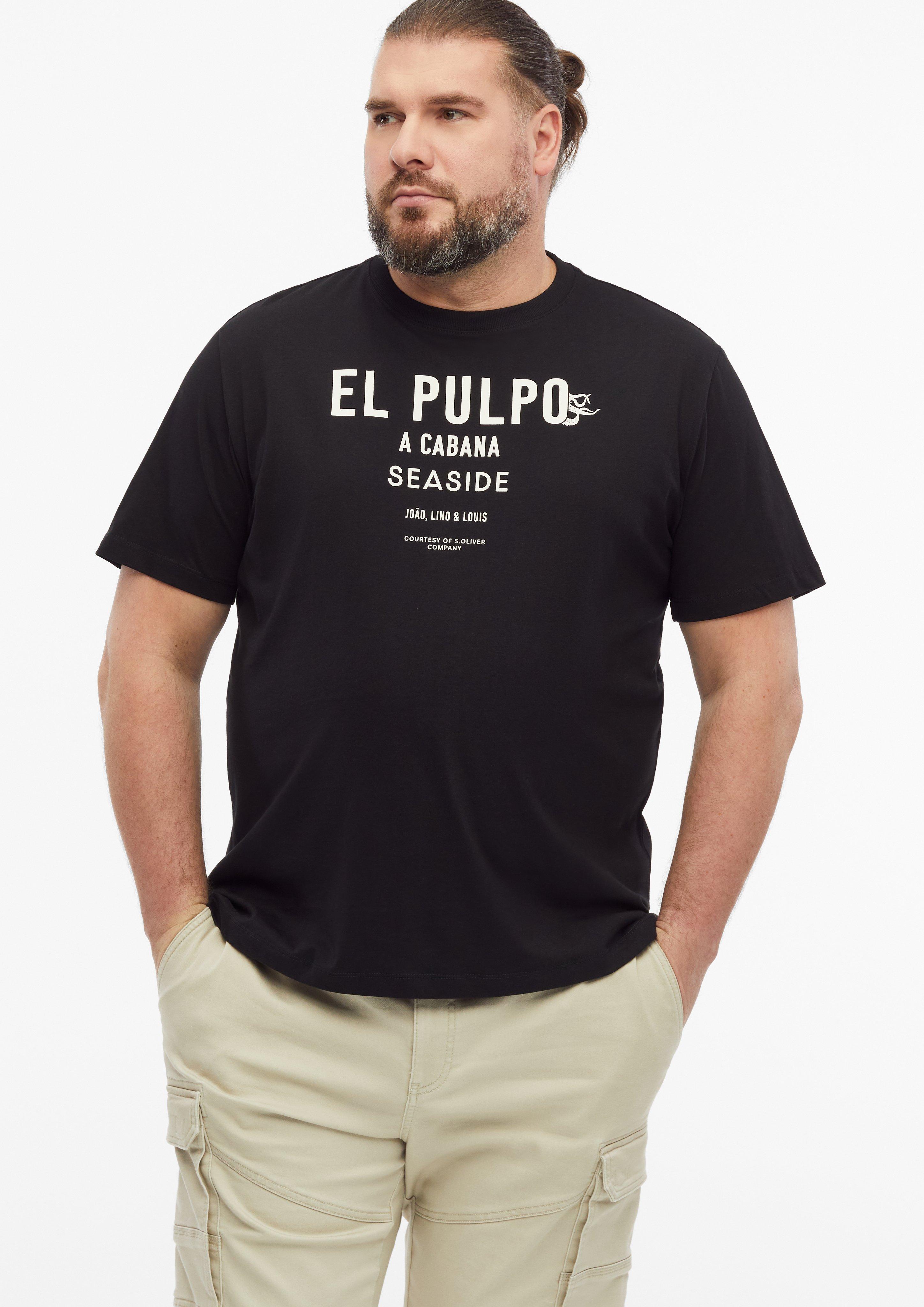 Heren T-shirt in zwart van s.Oliver Men Big Sizes