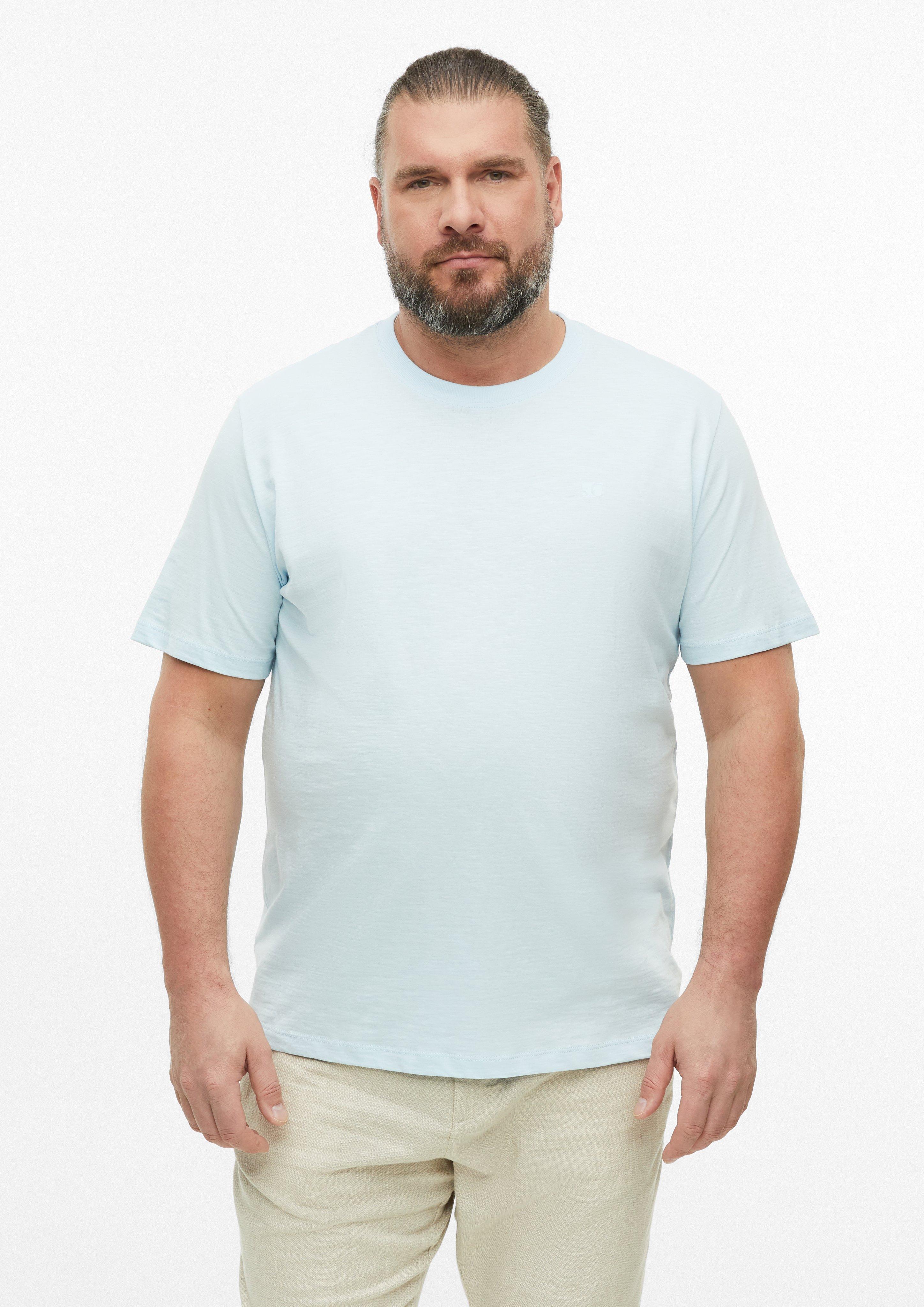 Herren T-Shirt in Flammgarnstruktur mit Logo-Detail in  von s.Oliver Men Big Sizes