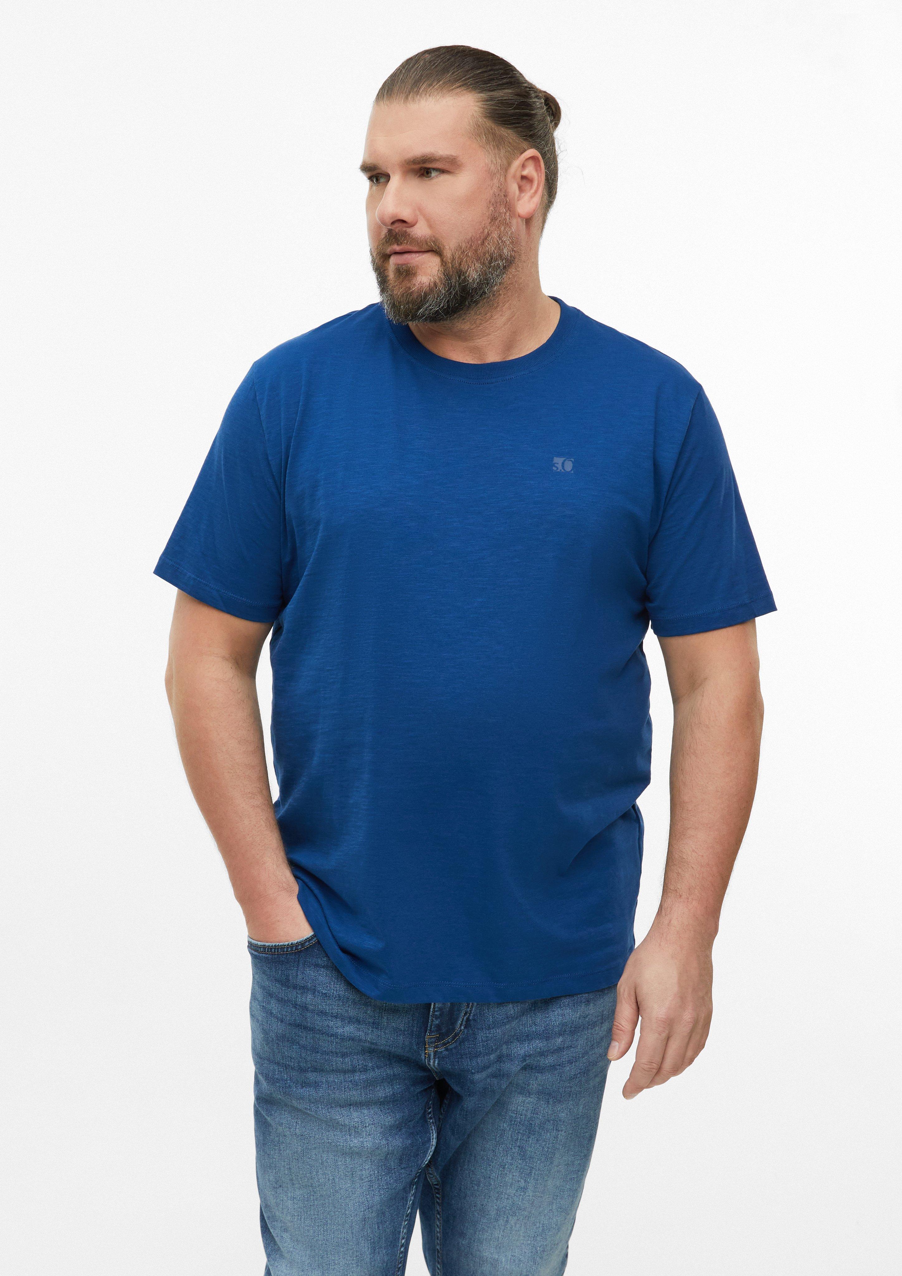 Herren T-Shirt in Flammgarnstruktur mit Logo-Detail in  von s.Oliver Men Big Sizes