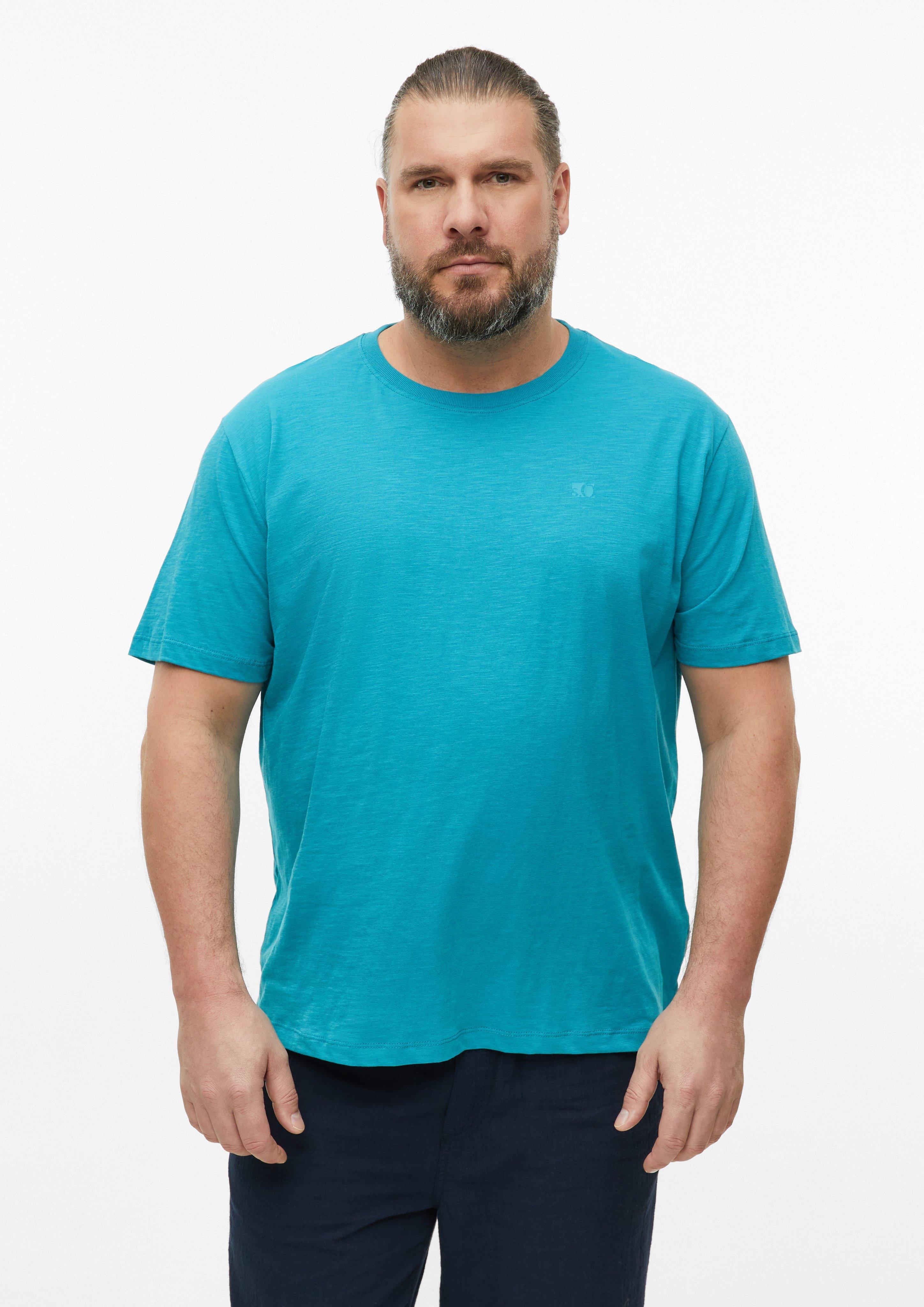 Herren T-Shirt in Flammgarnstruktur mit Logo-Detail in  von s.Oliver Men Big Sizes