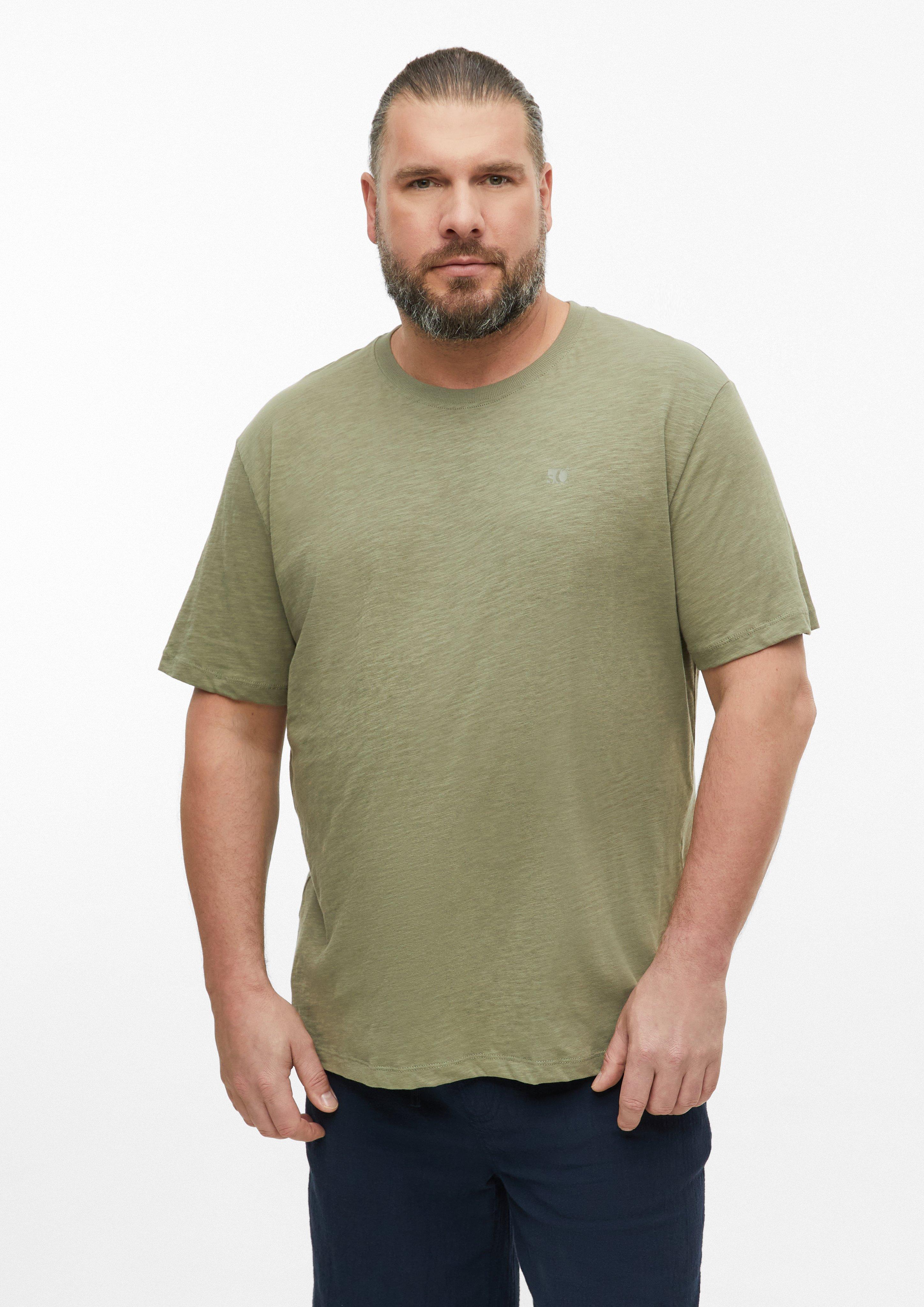 Herren T-Shirt in Flammgarnstruktur mit Logo-Detail in  von s.Oliver Men Big Sizes
