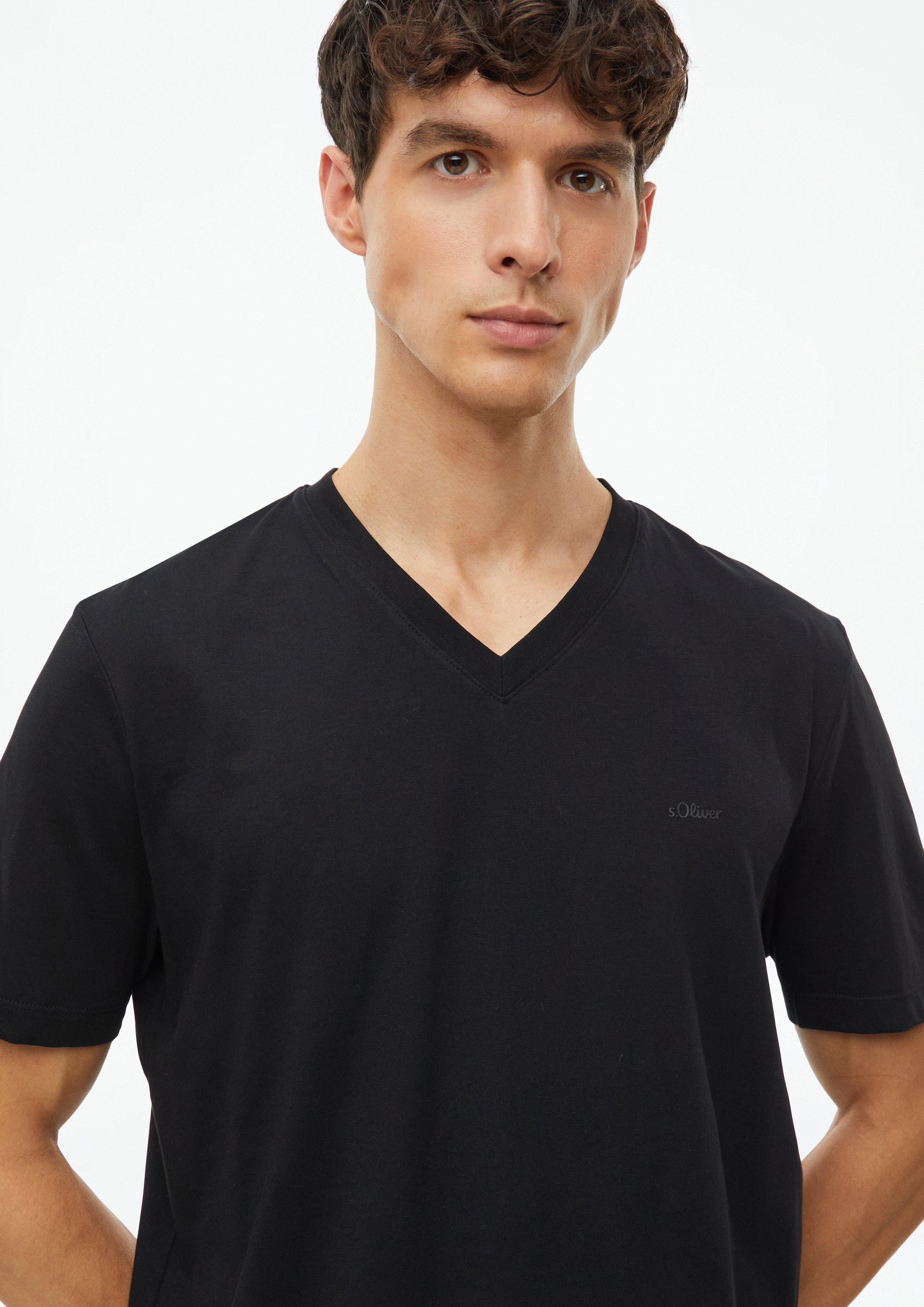 Hommes T-shirt en noir de s.Oliver