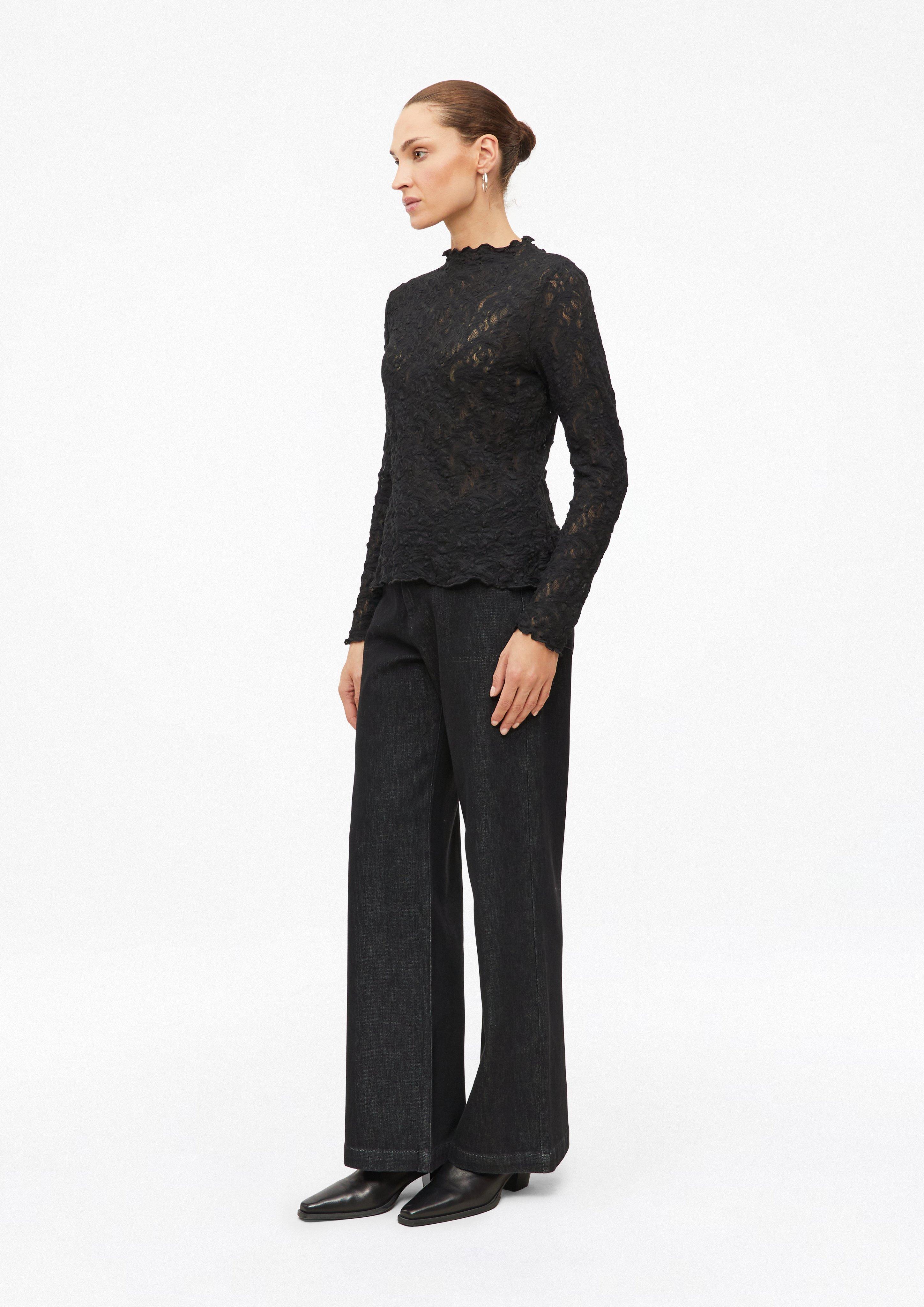 Women Sheer long-sleeve lace top in black by s.Oliver BLACK LABEL