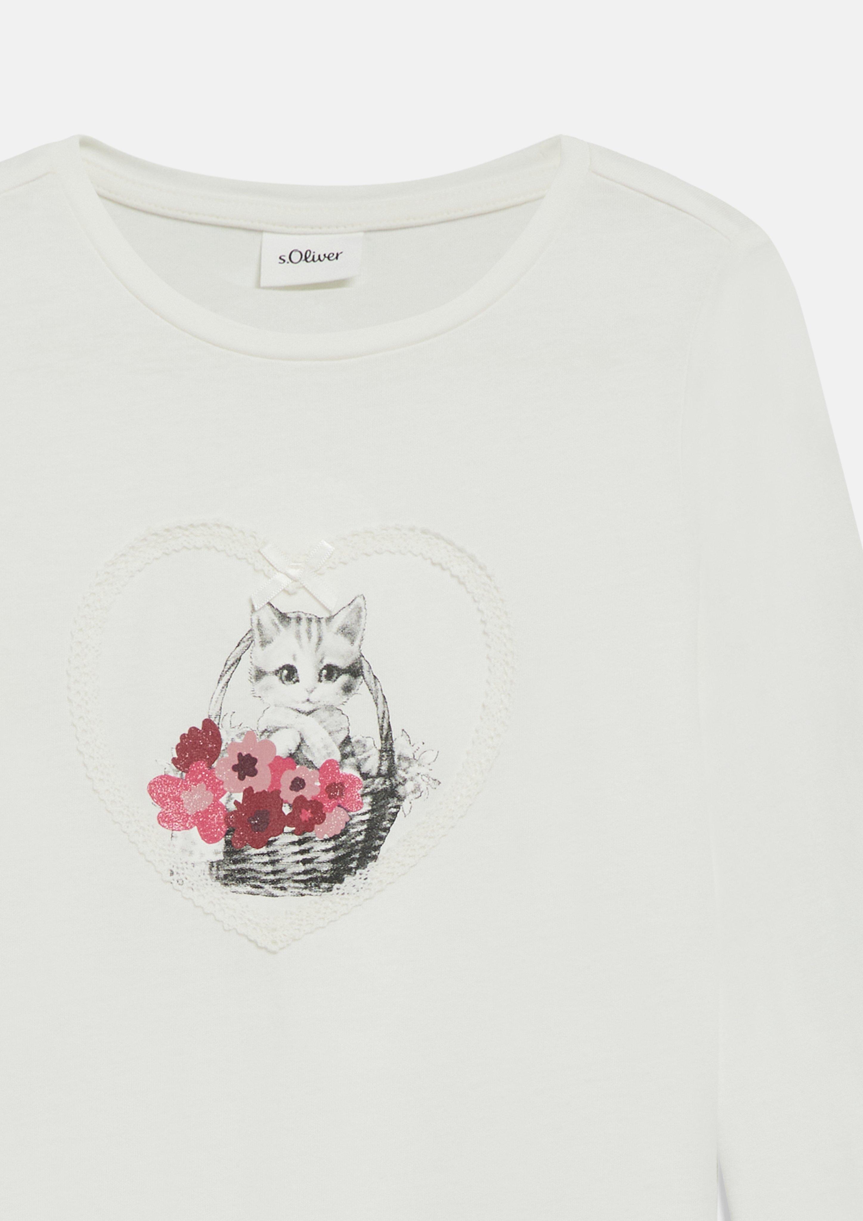 Junior T-shirt avec illustration en blanc de s.Oliver