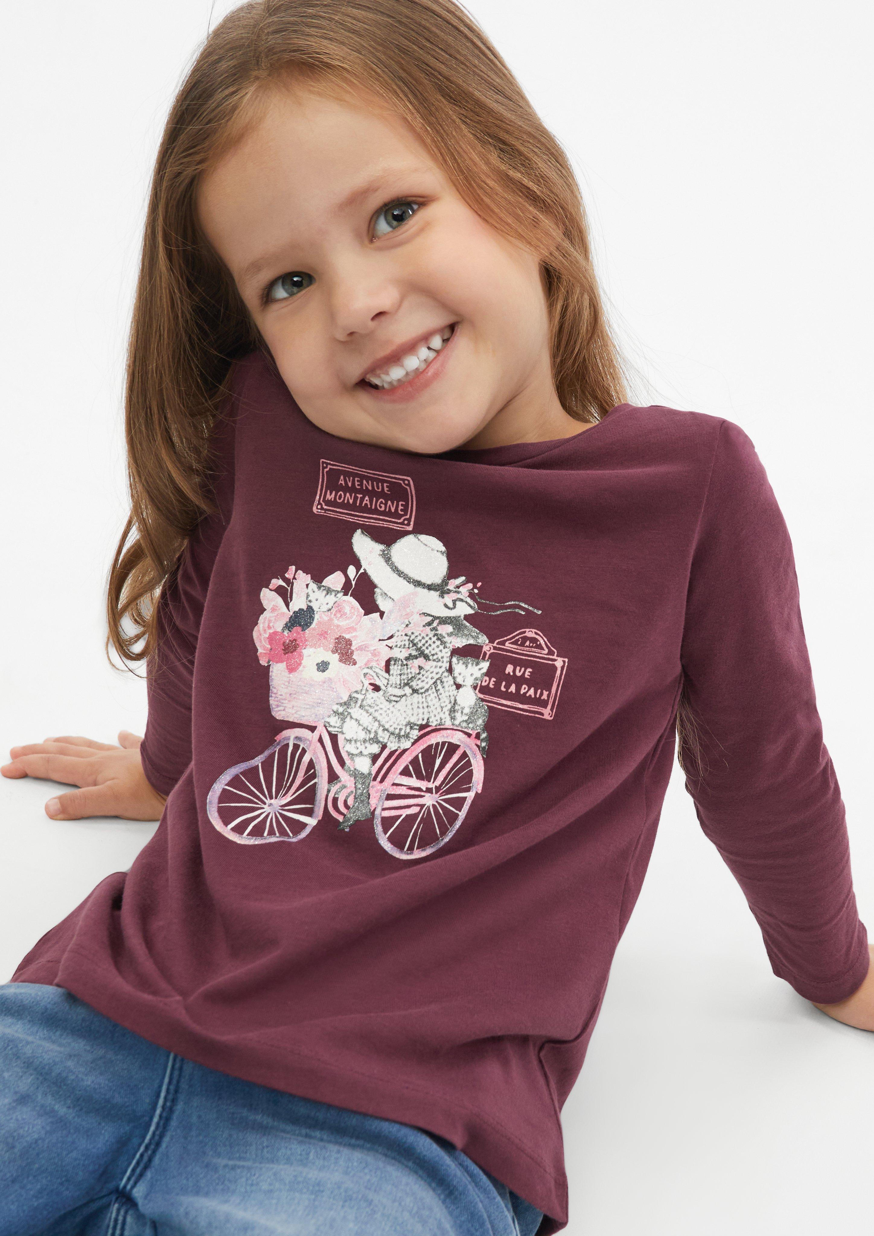Kids Long-Sleeve T-Shirt with Artwork in an A-Shape in red by s.Oliver