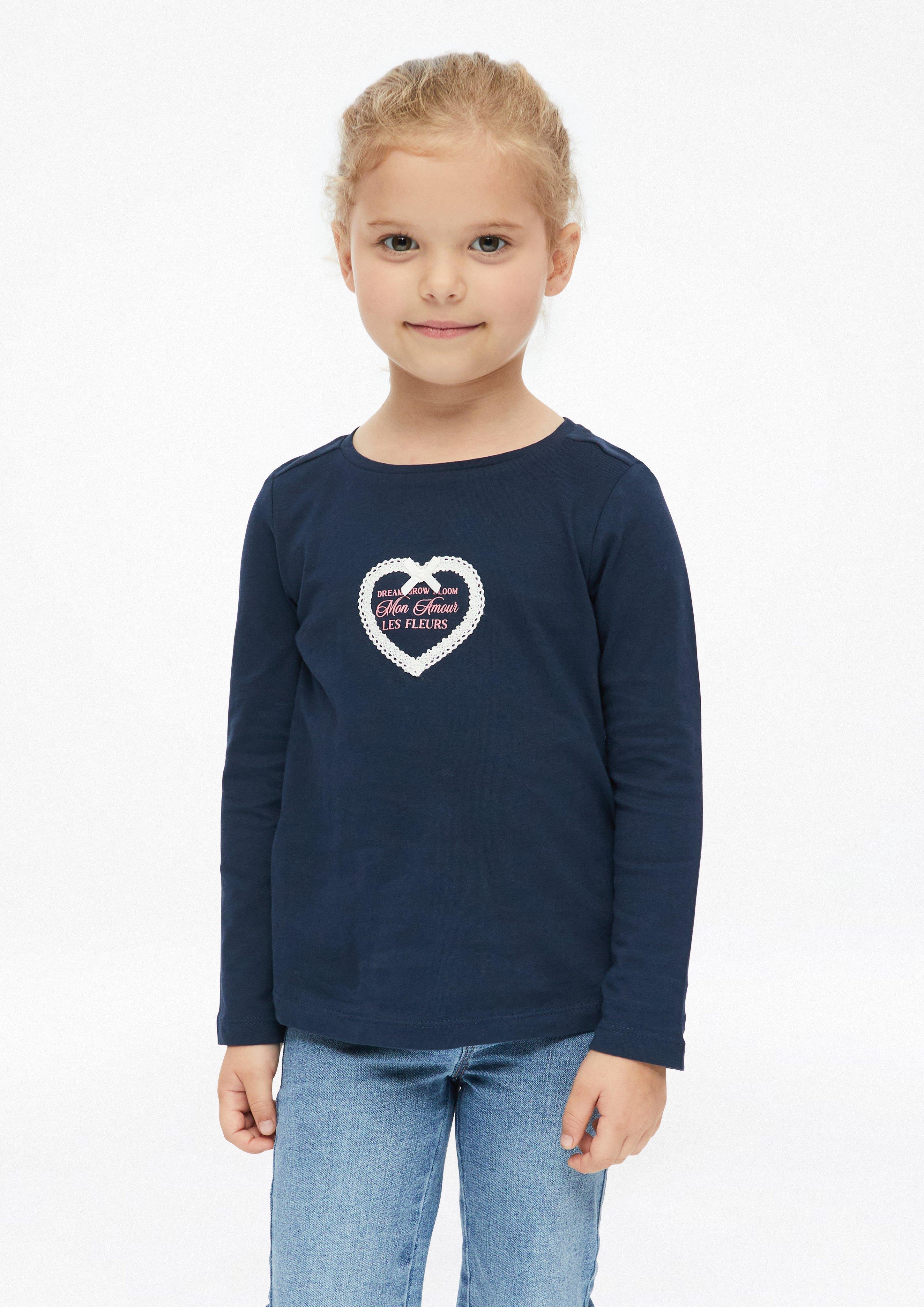 Kinder Langarmshirt mit Artwork im A-Shape in navy von s.Oliver